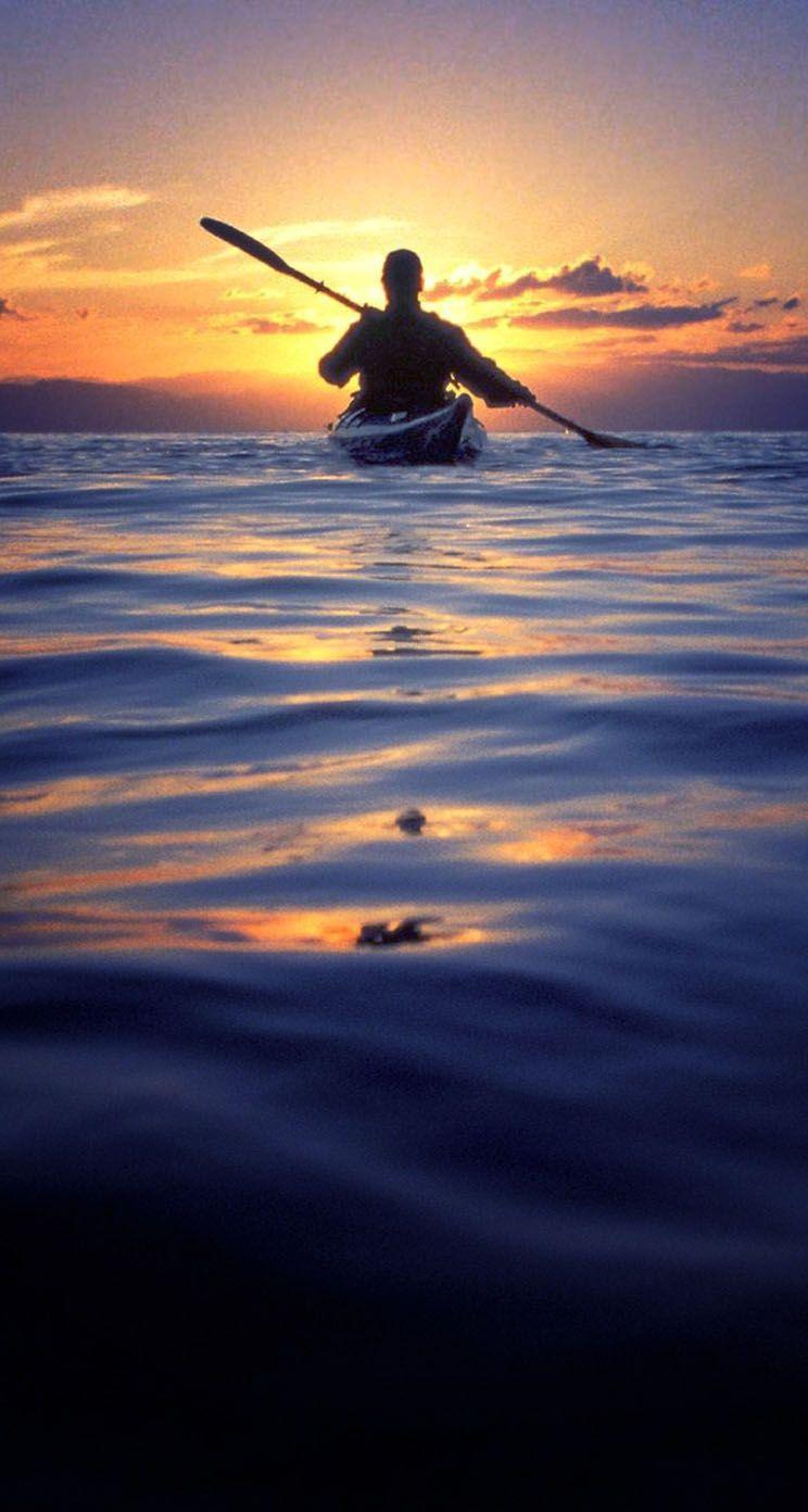Sunset canoe iPhone Wallpaper