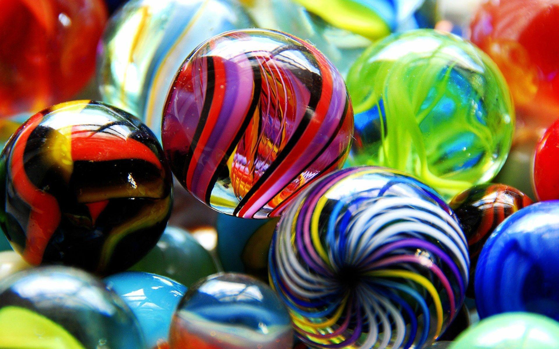 Colored Glass Marbles Glass Balls Desktop Wallpaper