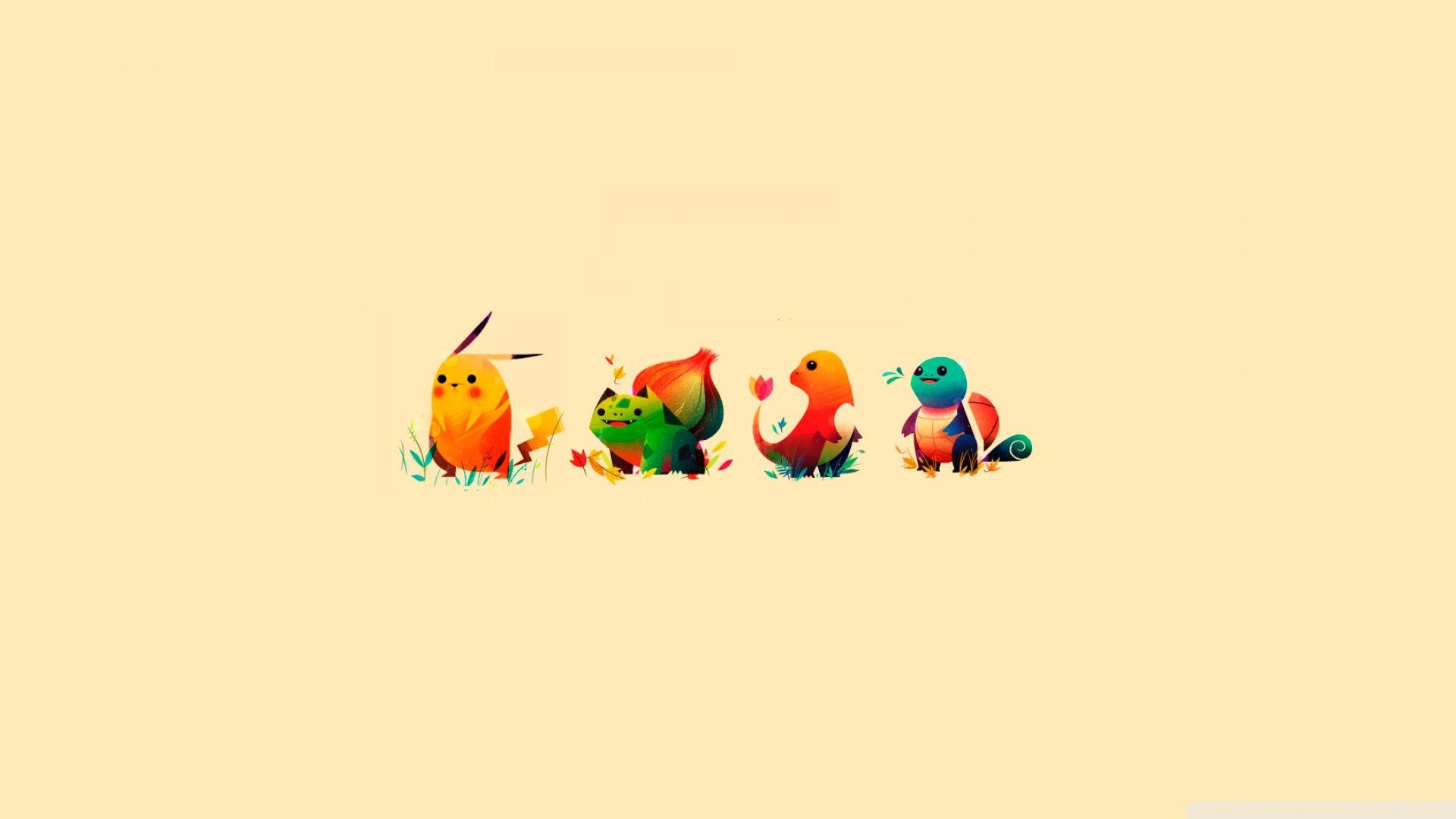 Pokemon Bulbasaur, Pikachu, Charmander, Squirtle ❤ 4K HD Desktop