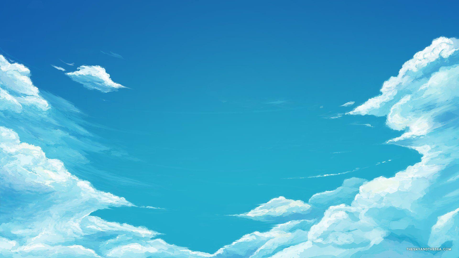 Anime sky cloud in blue heaven sunny summer Vector Image