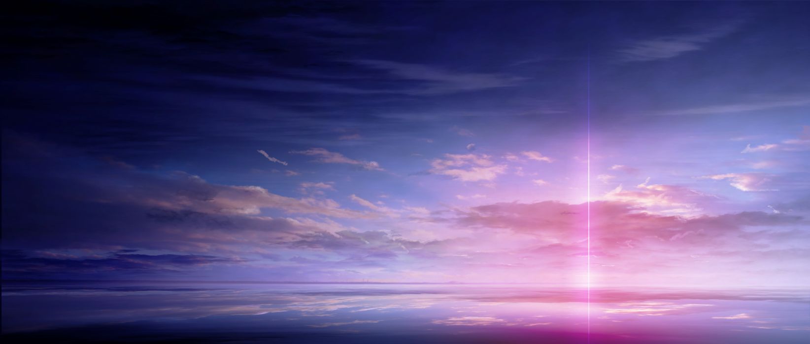 Anime scan landscape sky cloud beautiful light color