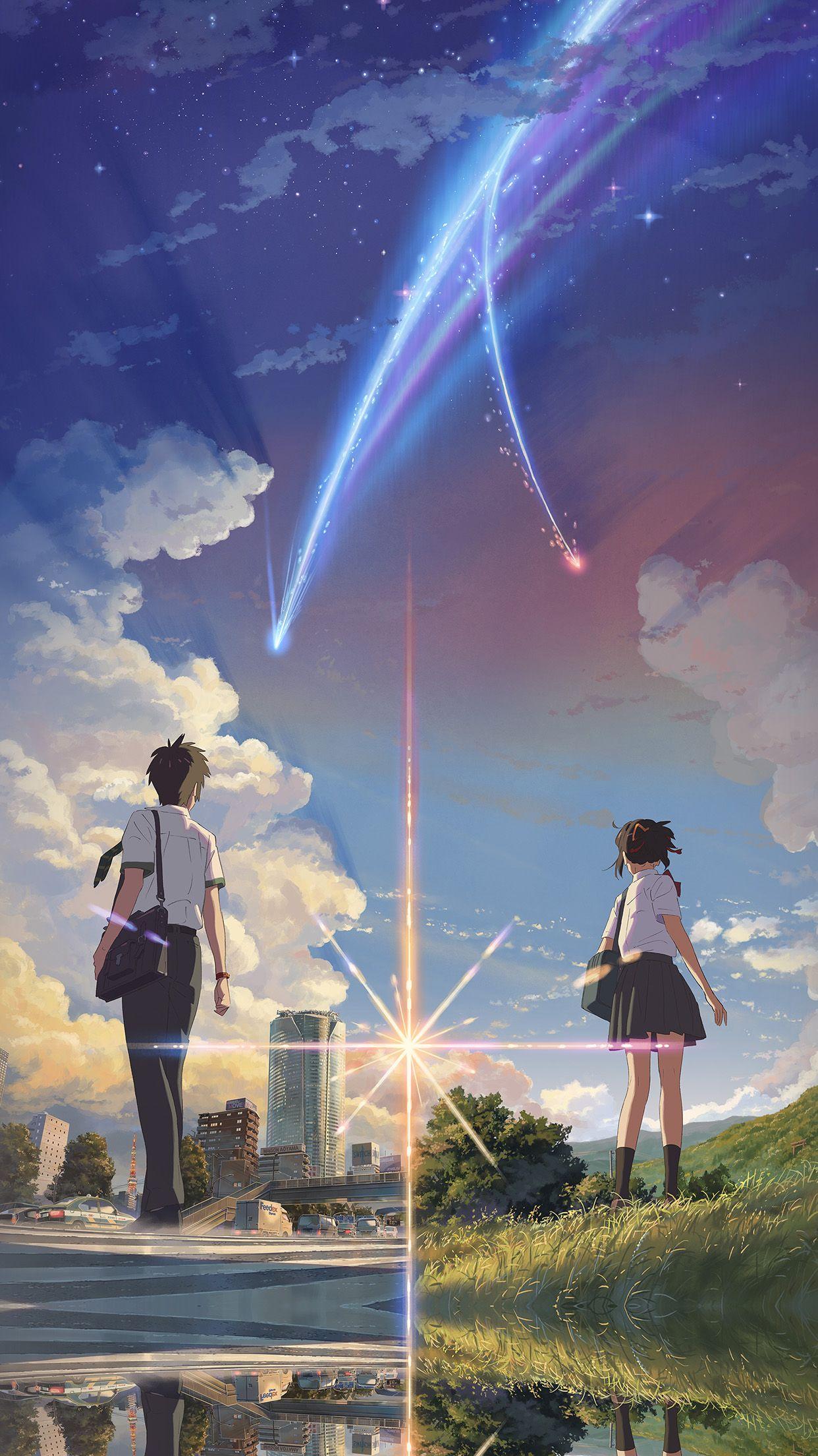 Anime Film Yourname Sky Illustration Art Android wallpaper