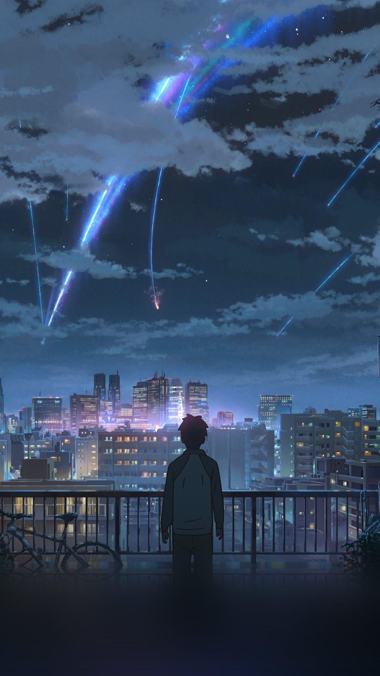 Yourname Night Anime Sky Illustration Art Android wallpapers