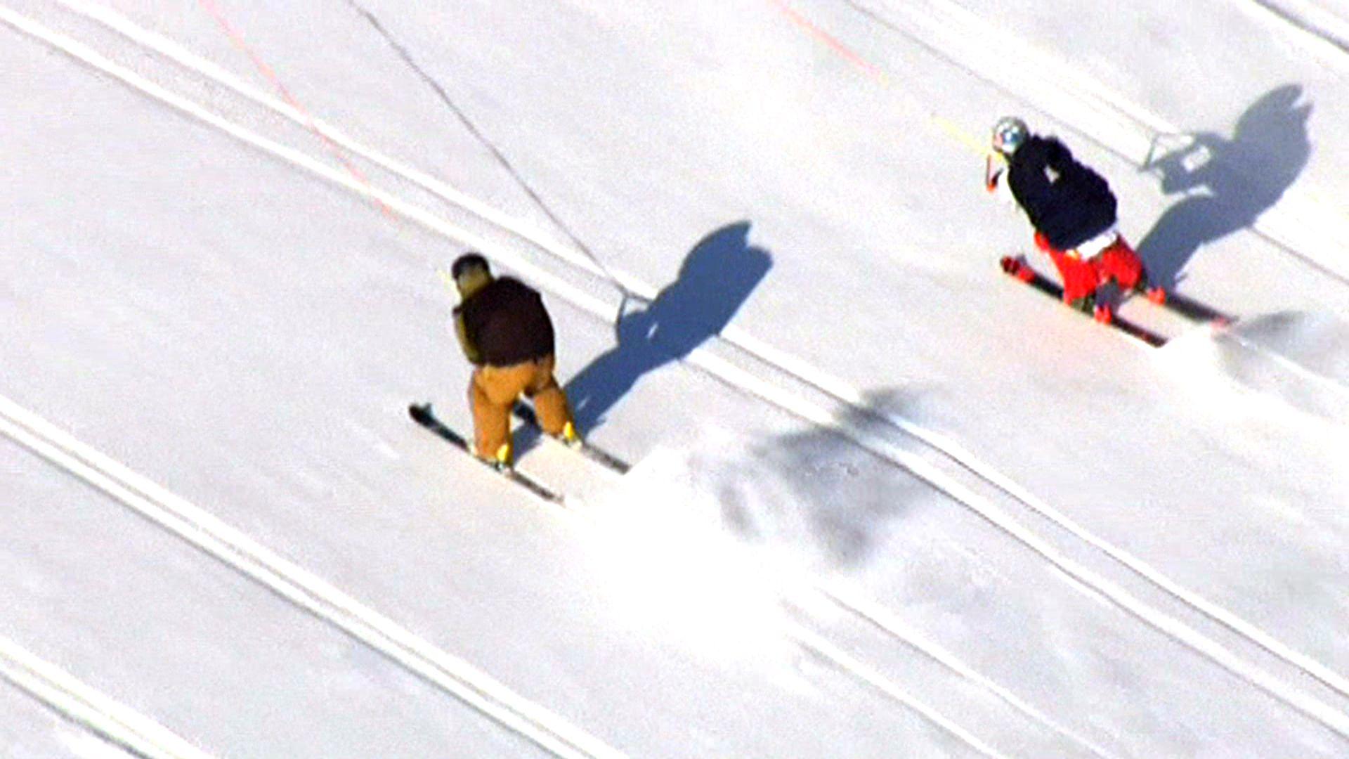 Olympic medalist skis Indianapolis 500 track