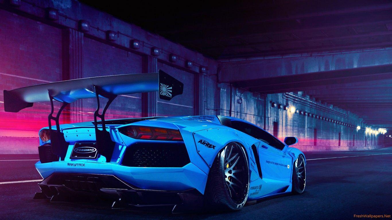 Tuned Blue Lamborghini Aventador wallpaper