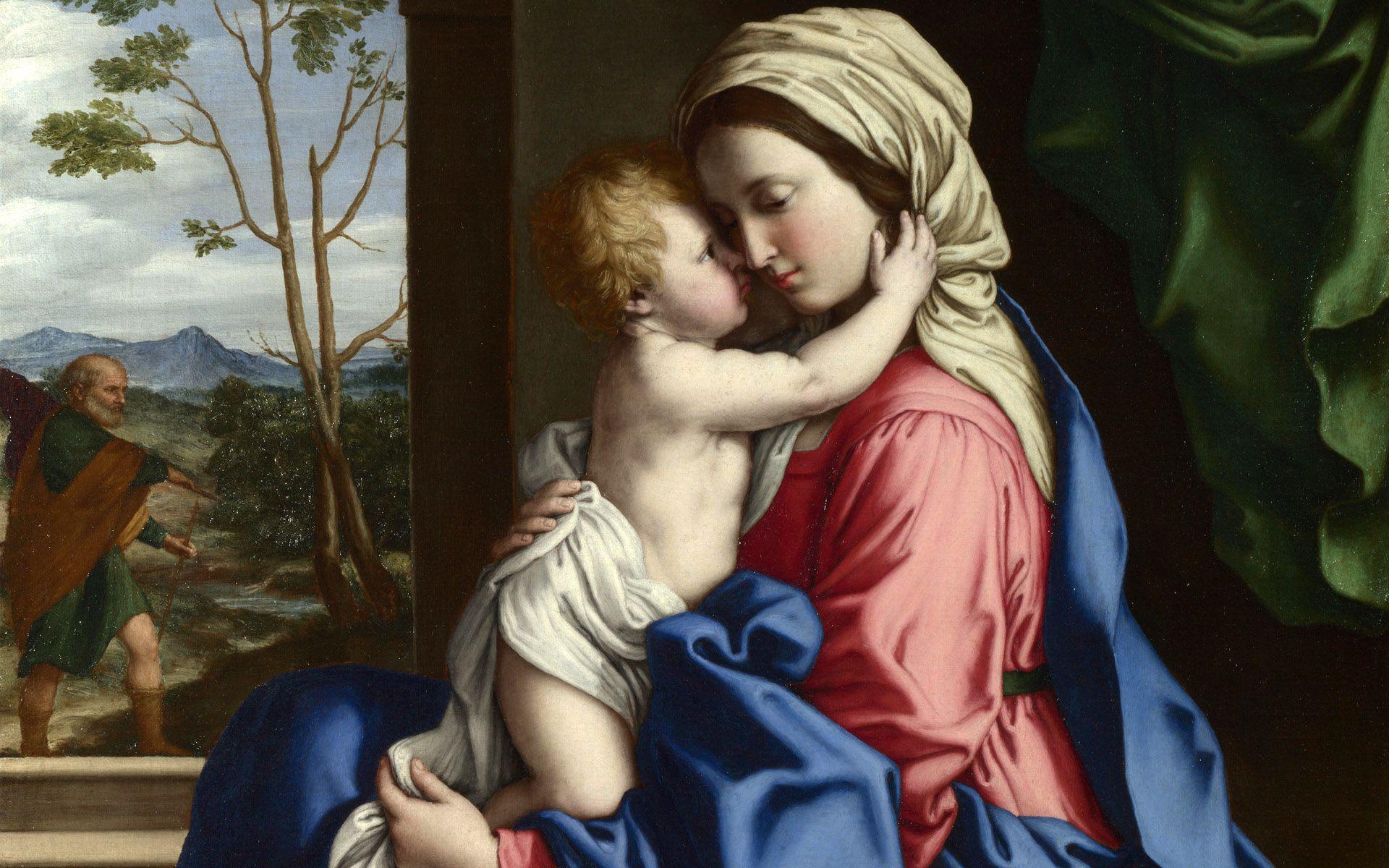The holy mother baby jesus catholic religion wallpaperx1200