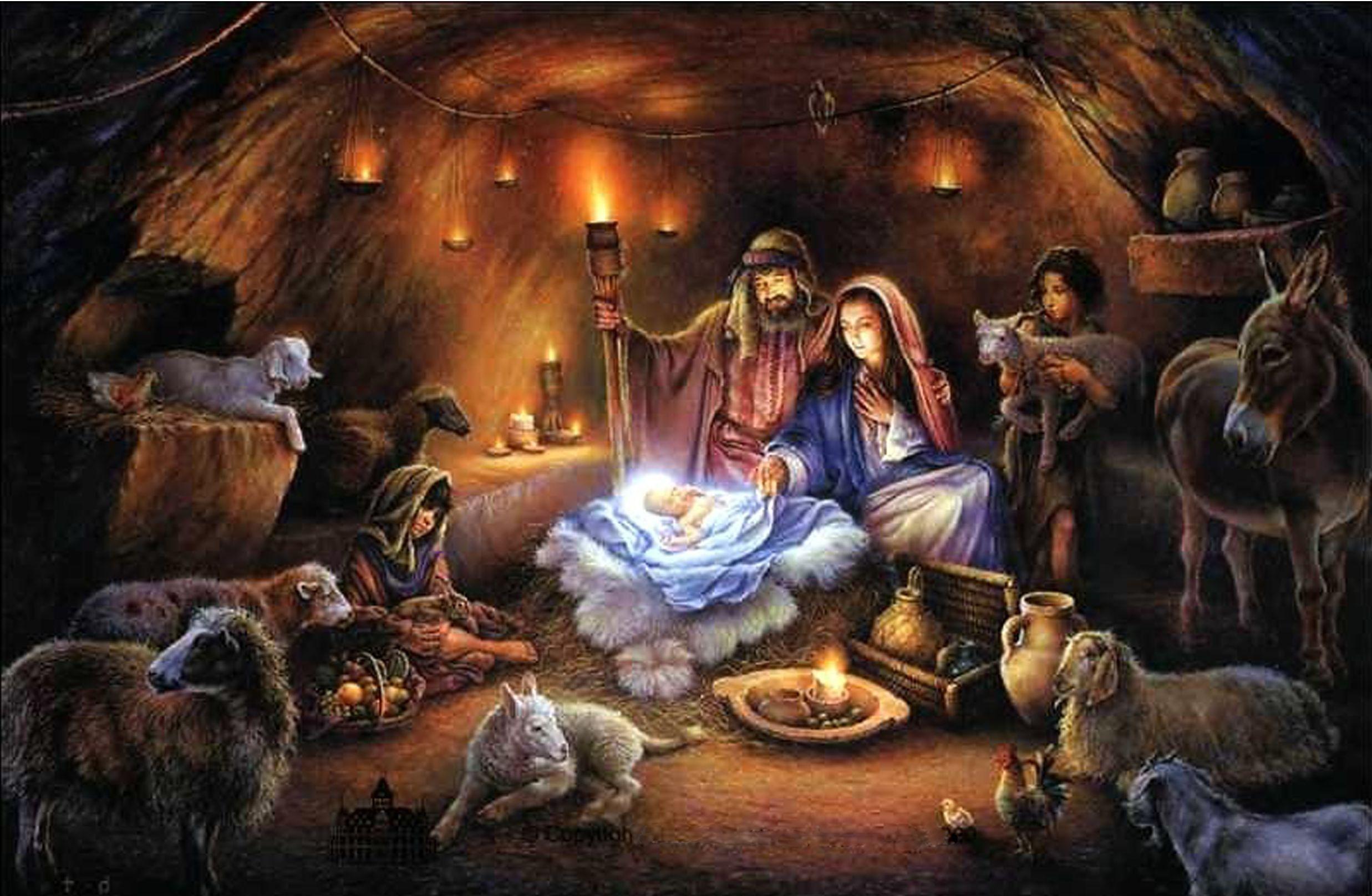 Religious: BABY BORN BARN MOTHER JESUS MARY Picture for HD 16:9