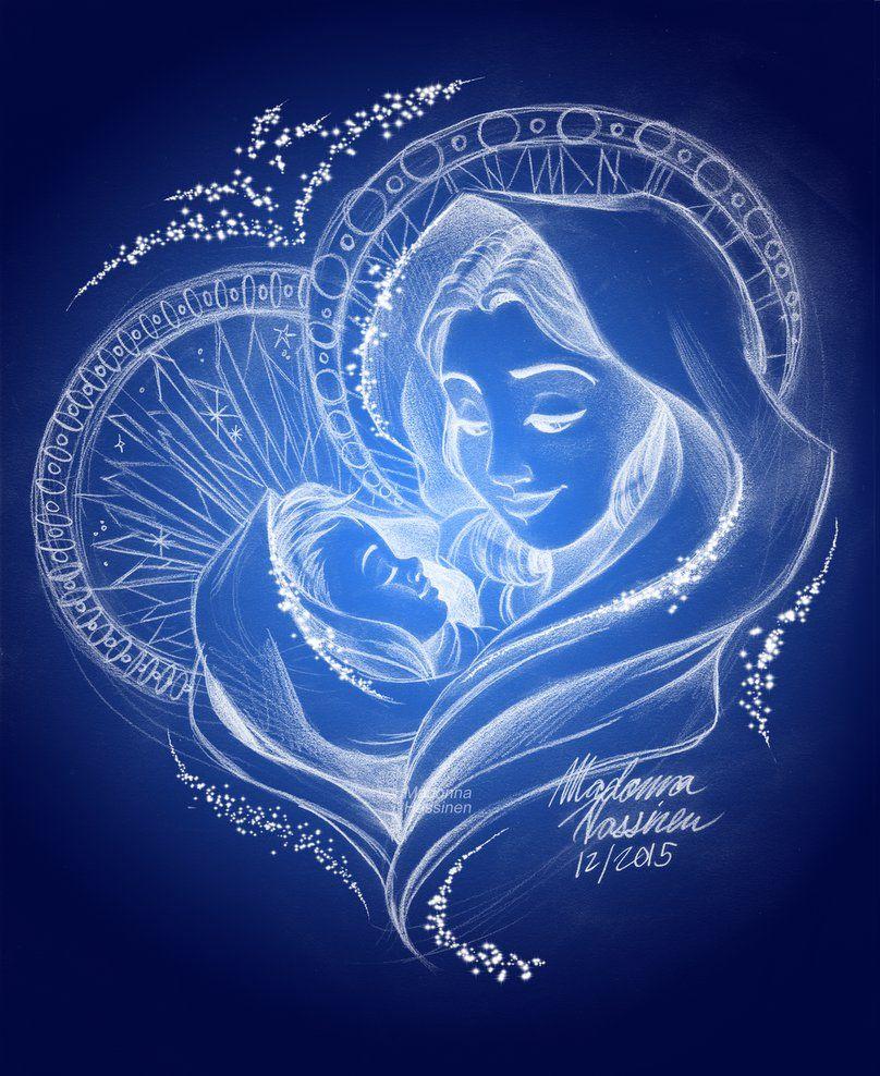 Virgin Mary and Baby Jesus Drawing Christmas 2015