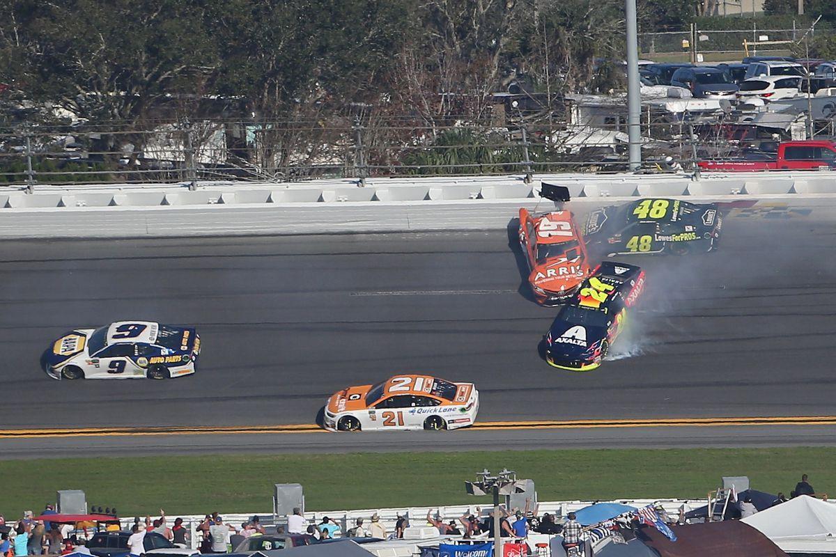 Daytona 500 2018: Jimmie Johnson knocked out by big Stage 1 wreck