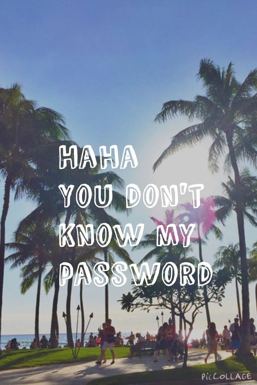 You don't Know my password