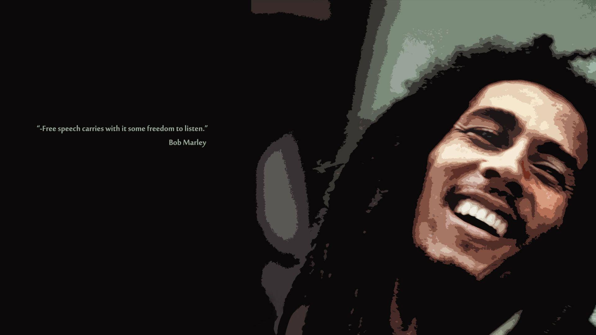 Wallpaper, quote, dreadlocks, phrase, Bob Marley, smile, beard
