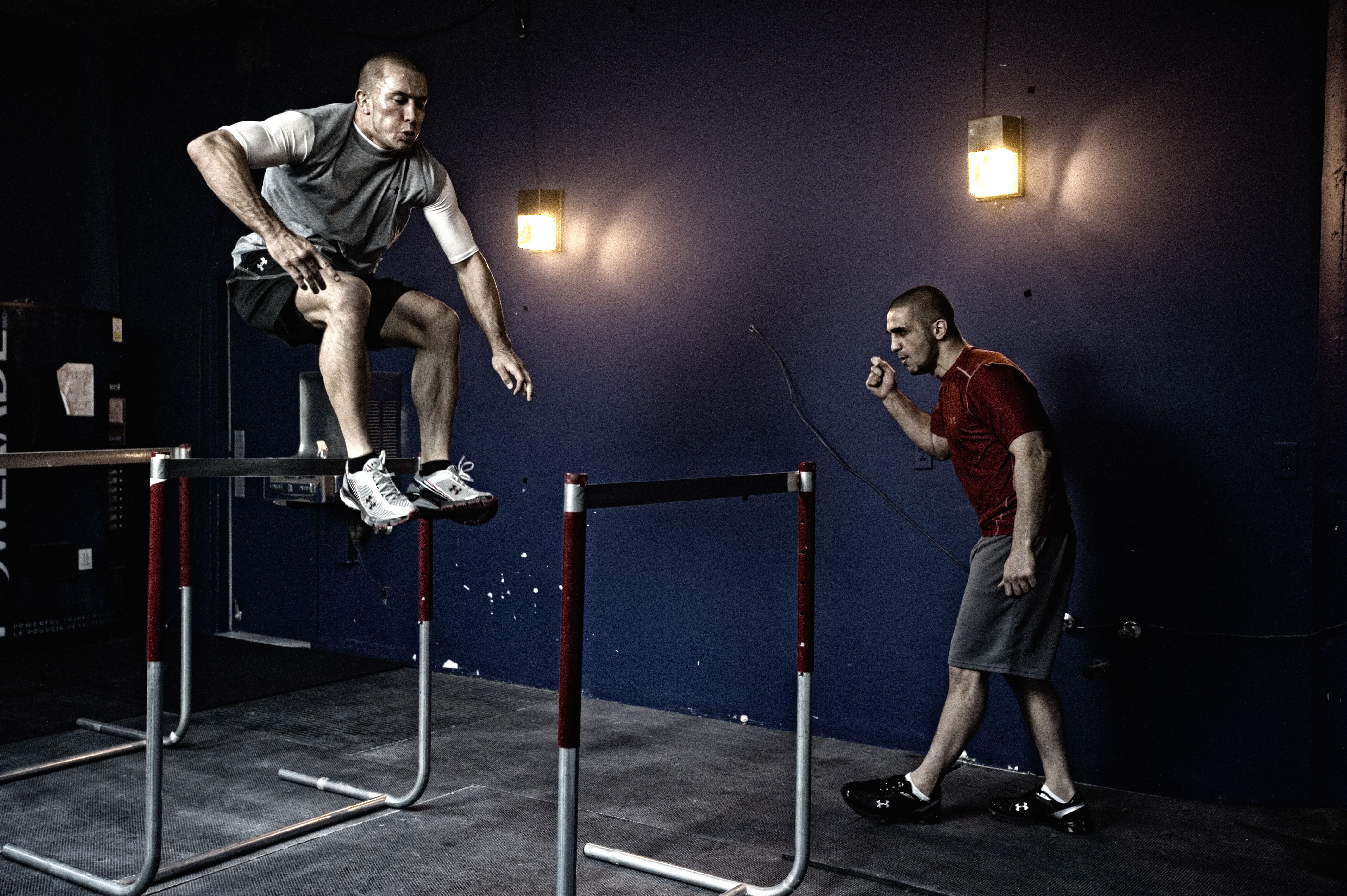 High jump training with GSP. George's saint pierre