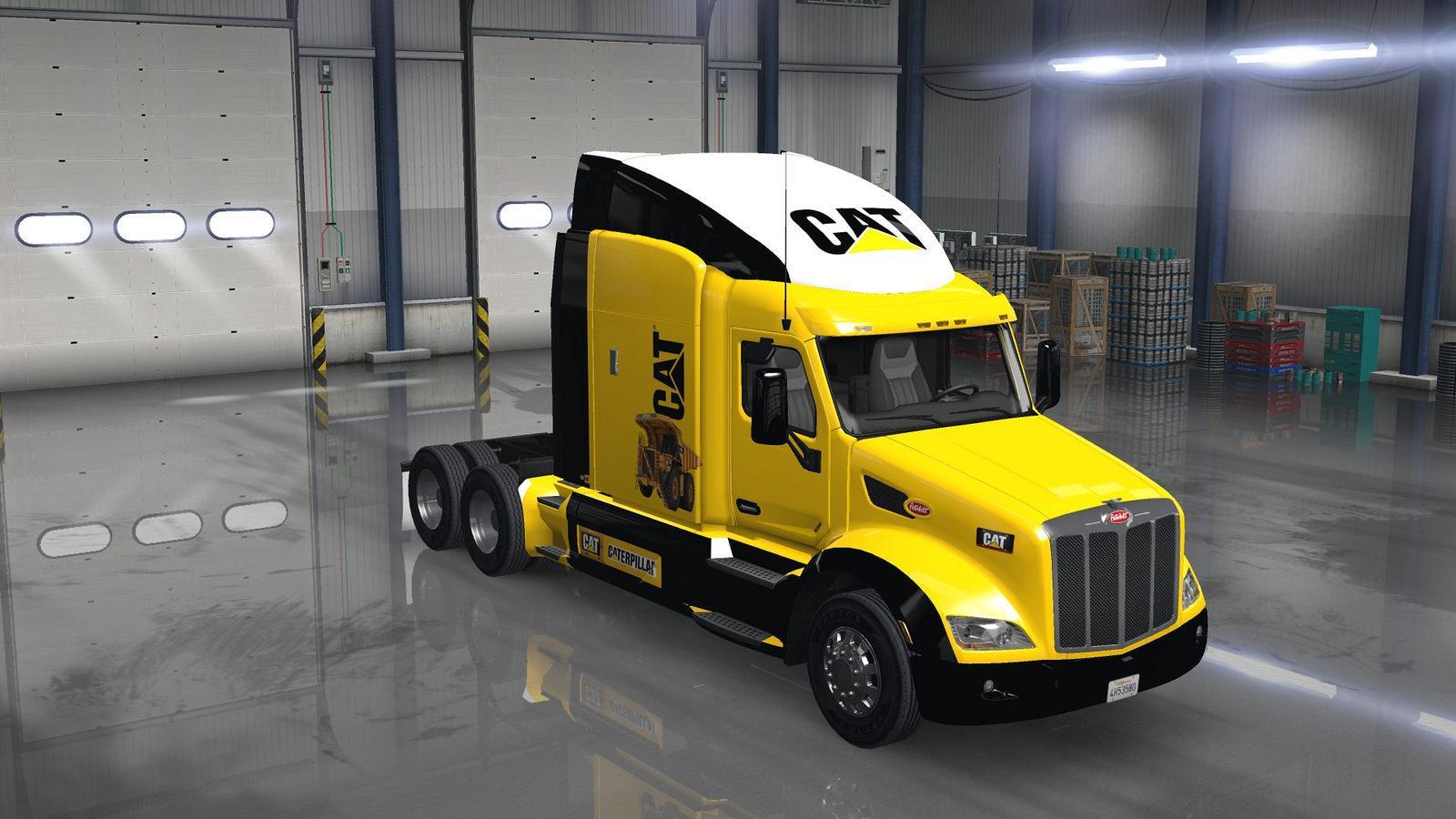 Peterbilt 579 Caterpillar Skin. American Truck Simulator mods