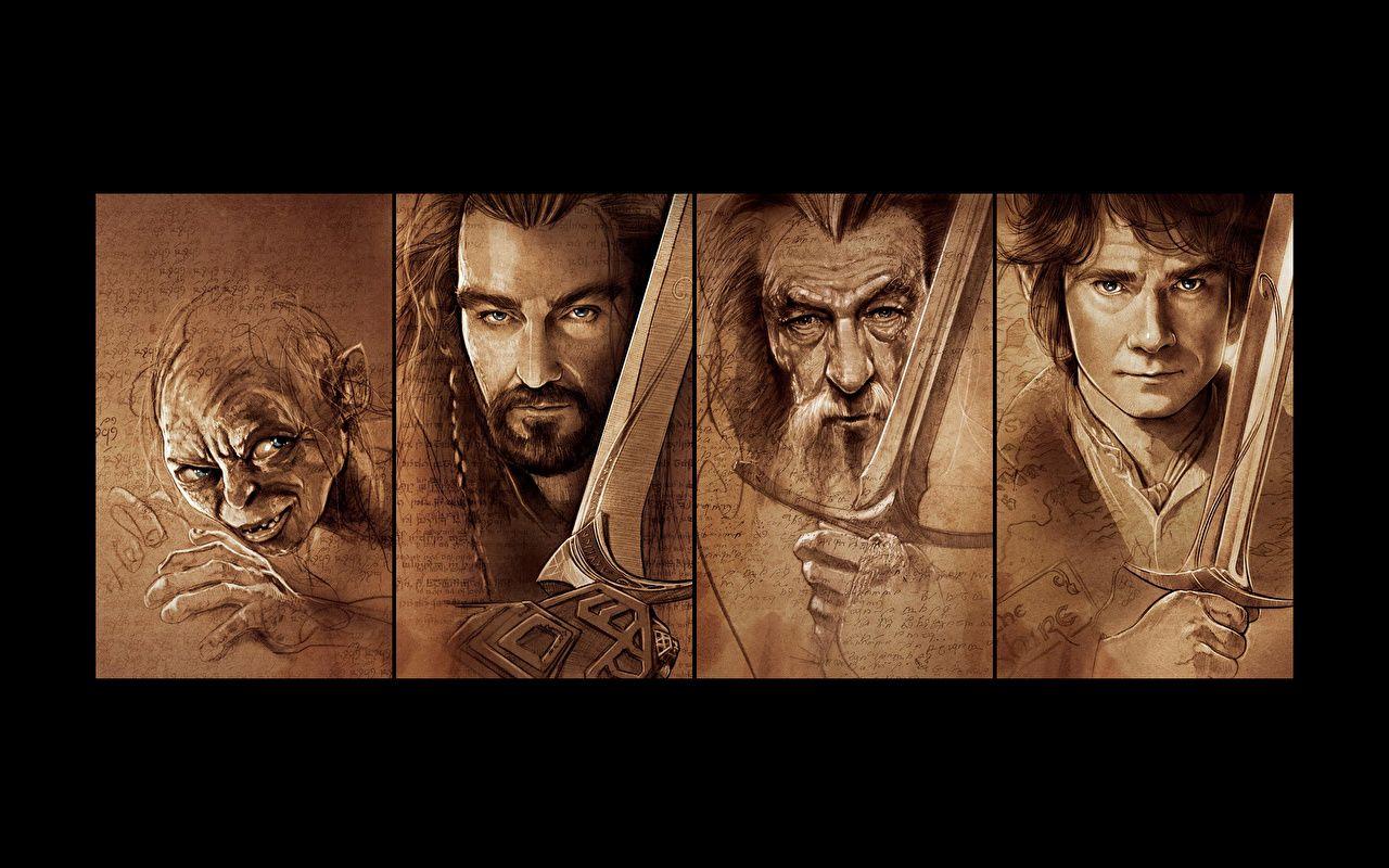 Picture The Hobbit Gollum, Thorin Oakenshield, Gandalf, Bilbo