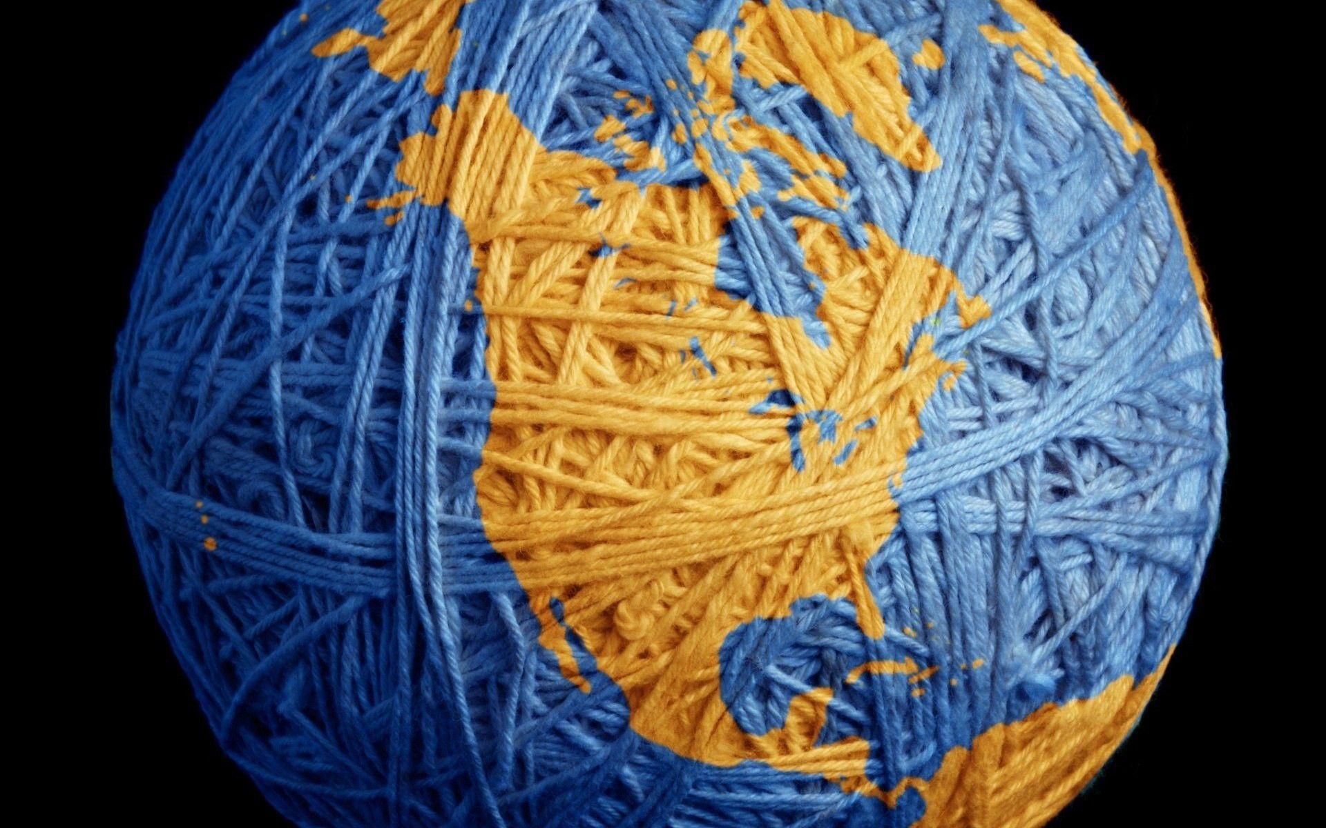 Download Wallpaper earth planet ball america tangle yarn