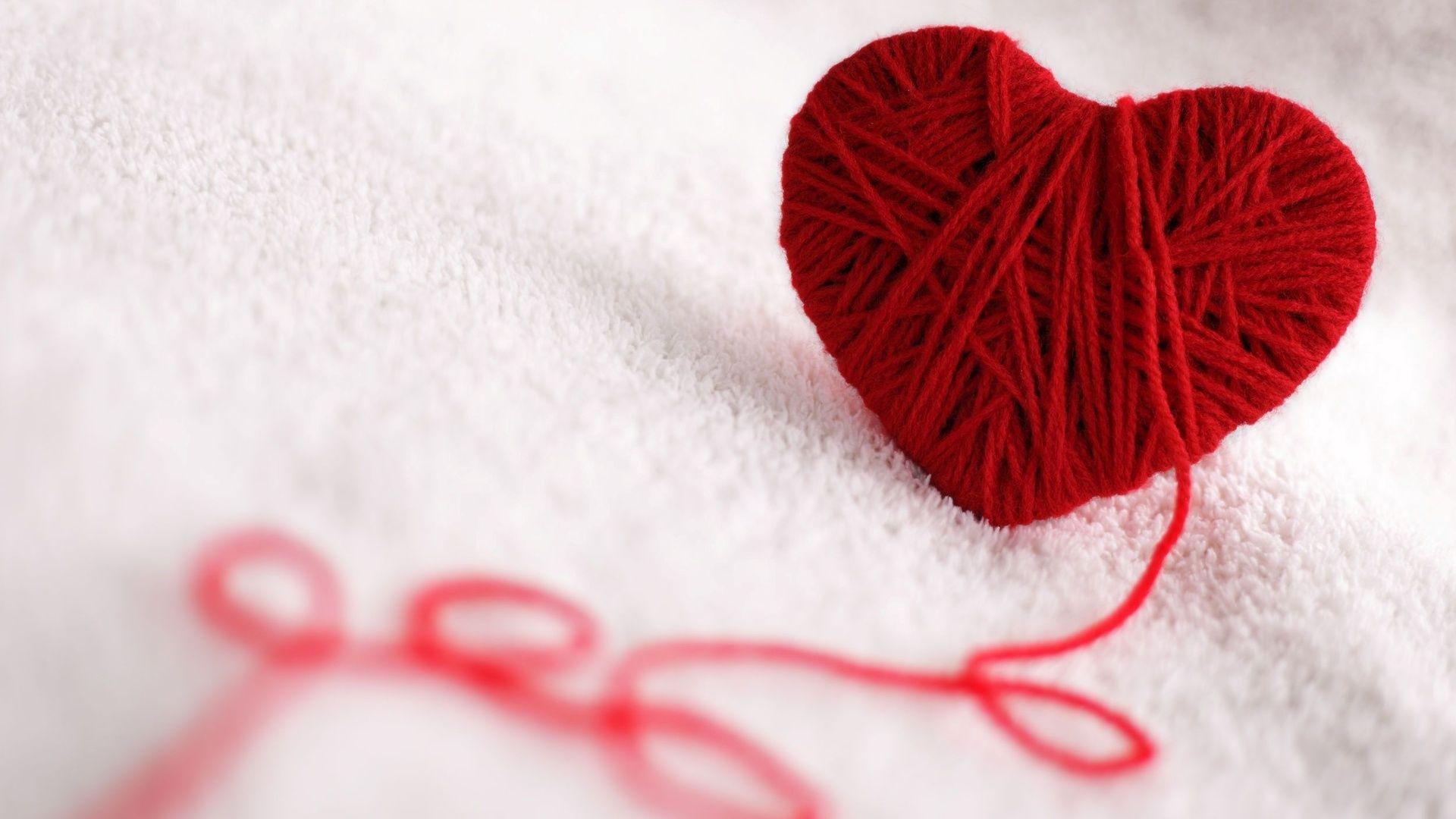 Yarn, Different, Background, Heart, Love, Heart, Thread