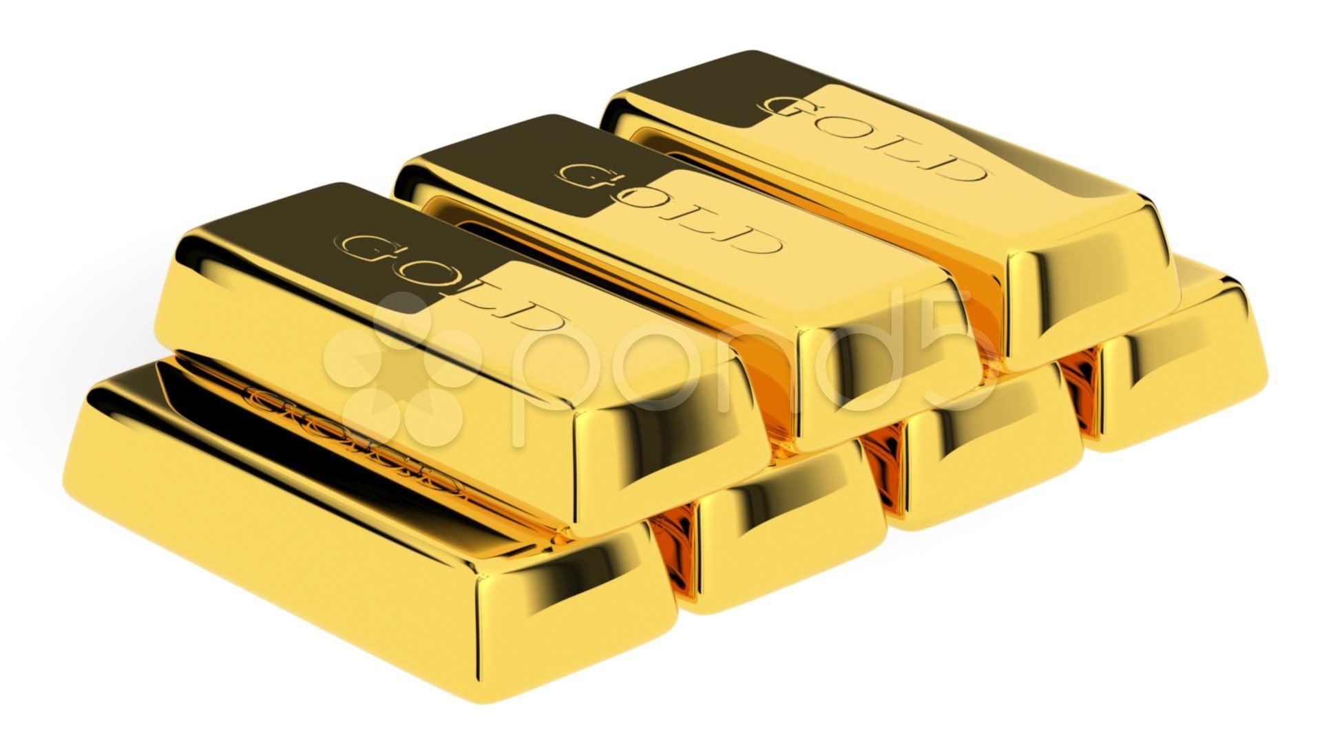 Stock Video: Gold bars Buy Now.