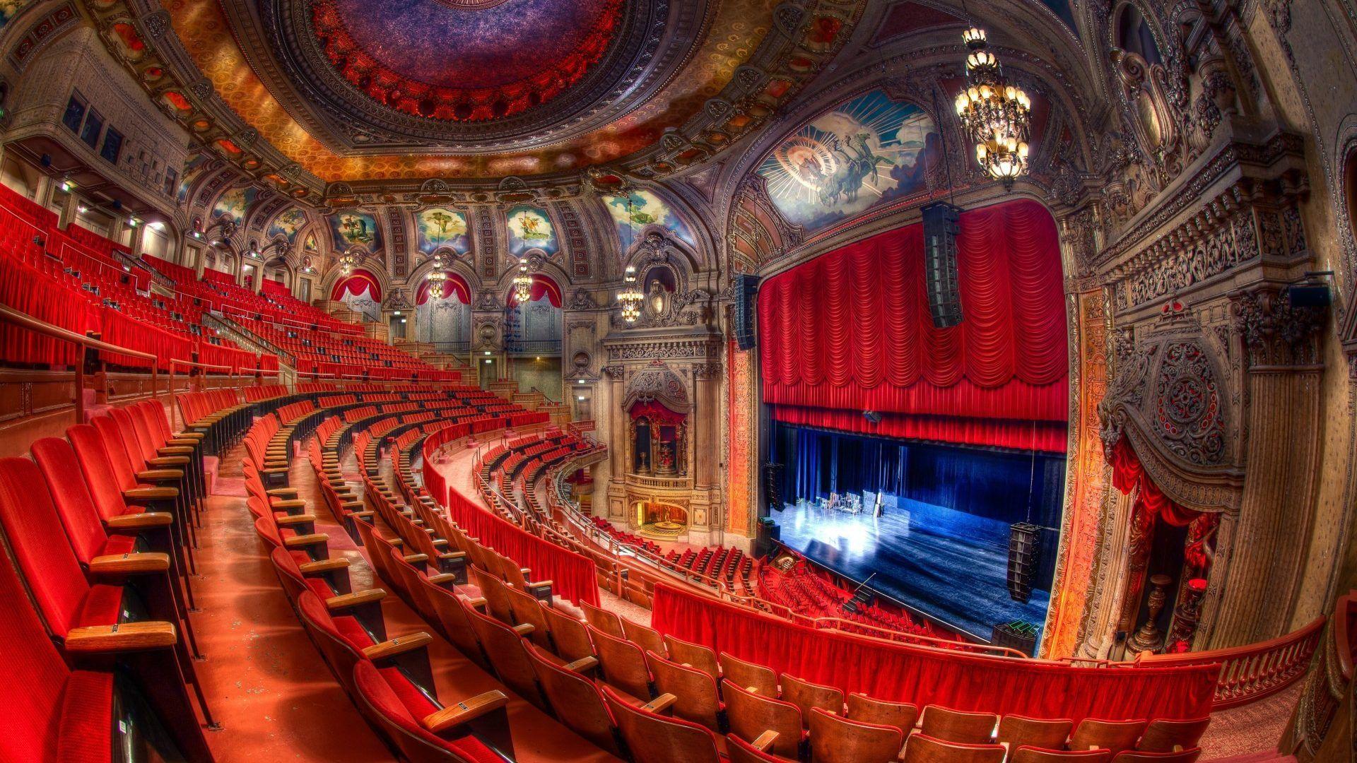 Theater Tag wallpaper: Marvelous Ornate Theater Stage Seats High