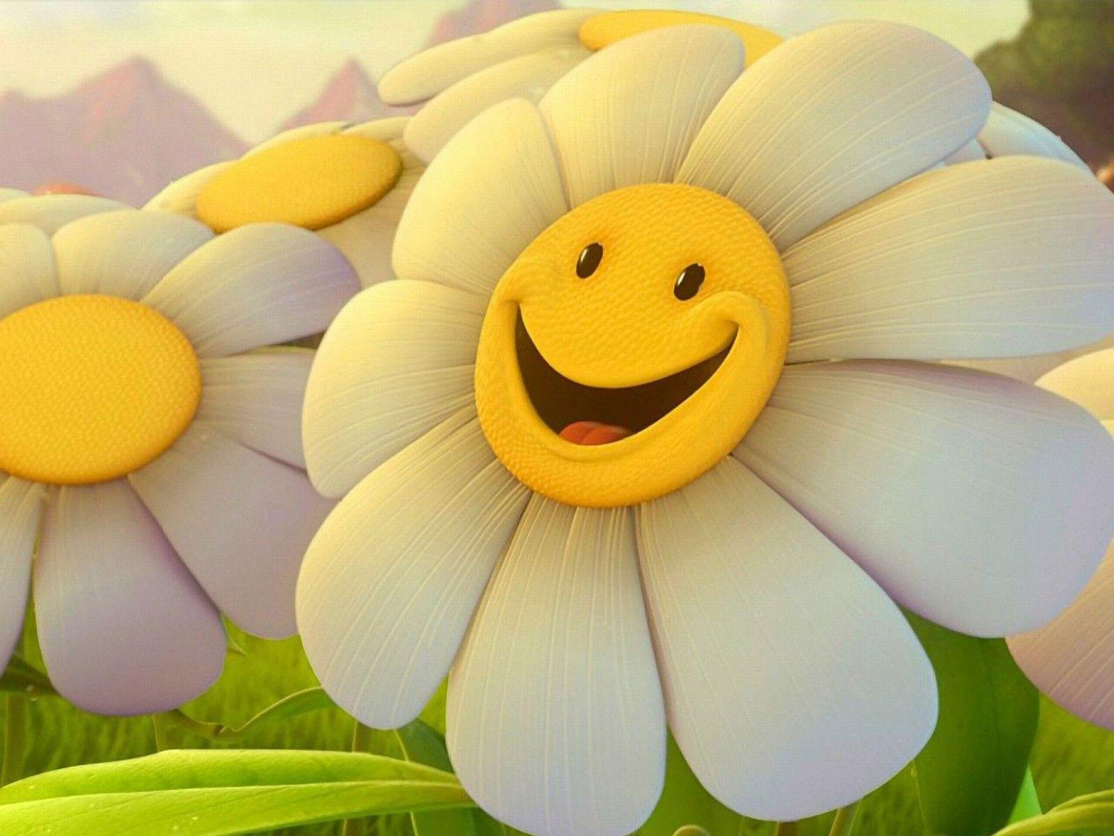 International Day Of Happiness HD Wallpaper Flower Smiley Face