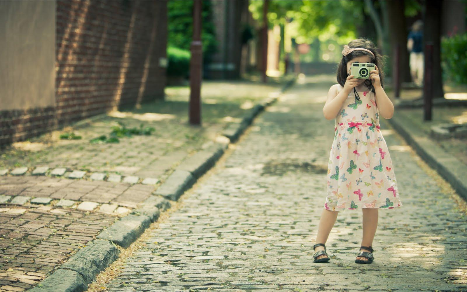Mood Girl Children Kid Joy Happiness Dress Camera Street Summer