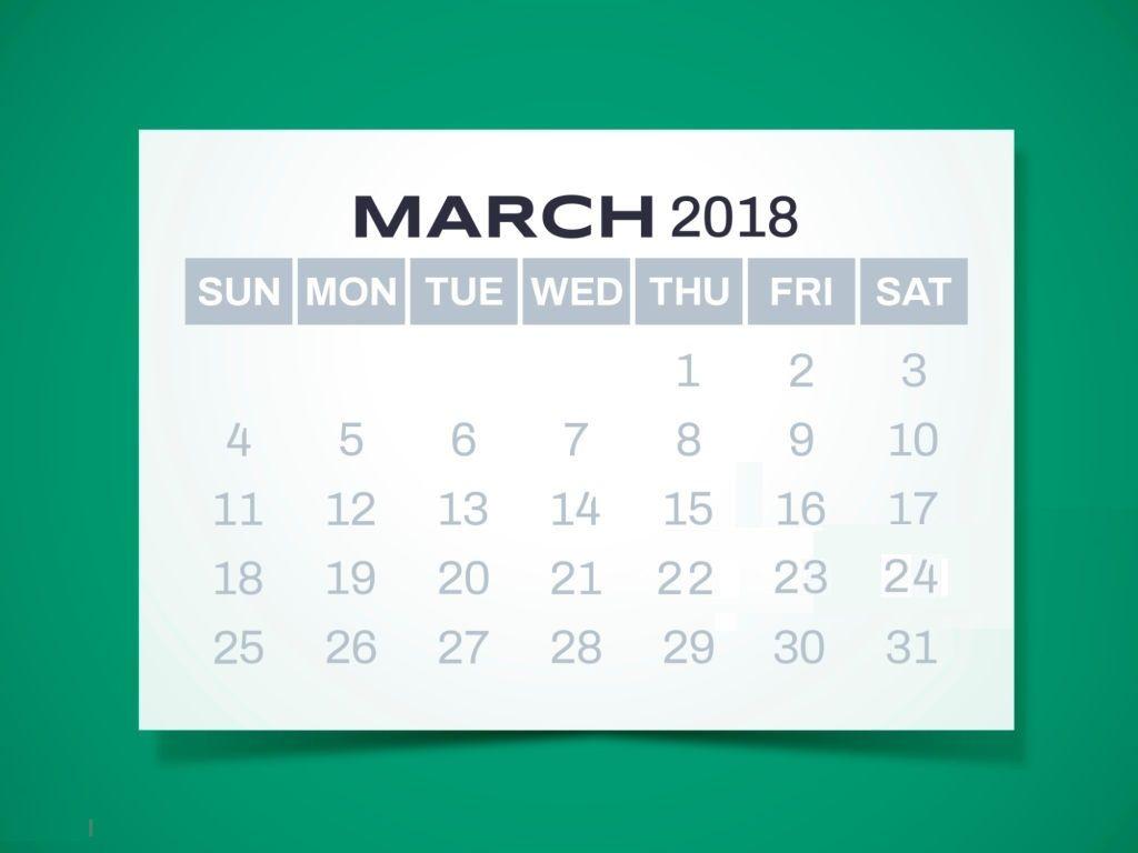 March 2018 Calendar Wallpaper