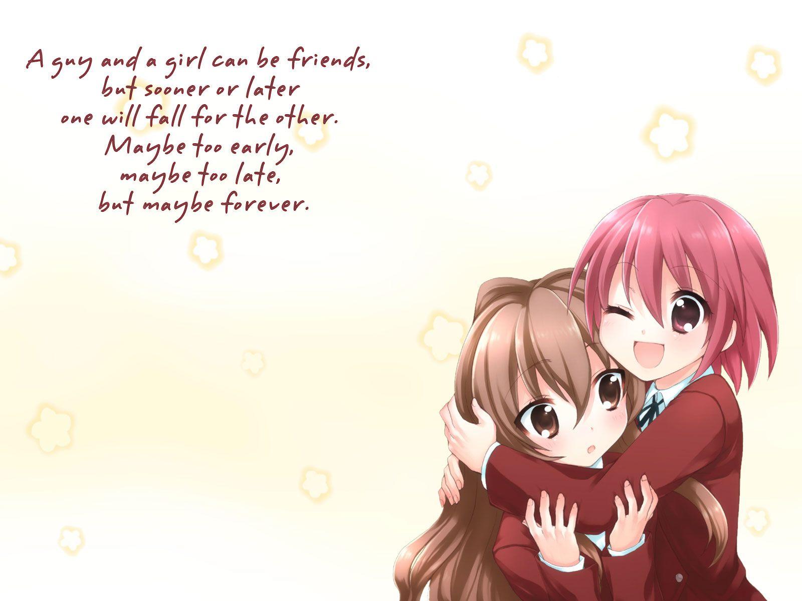 Anime Girl And Boy Friends Forever Wallpapers Wallpaper Cave