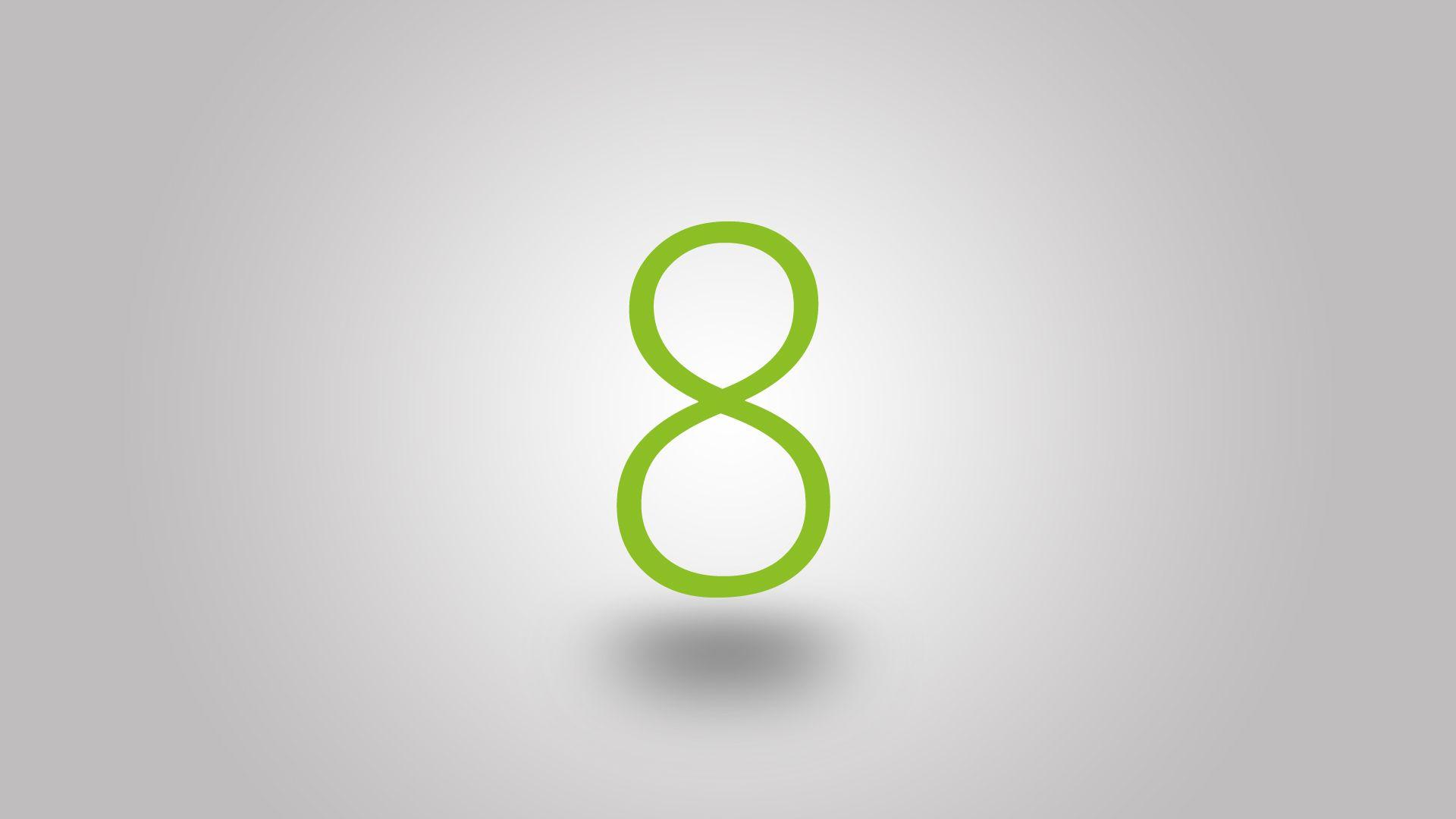 Number 8 wallpaper on white background Royalty Free Vector