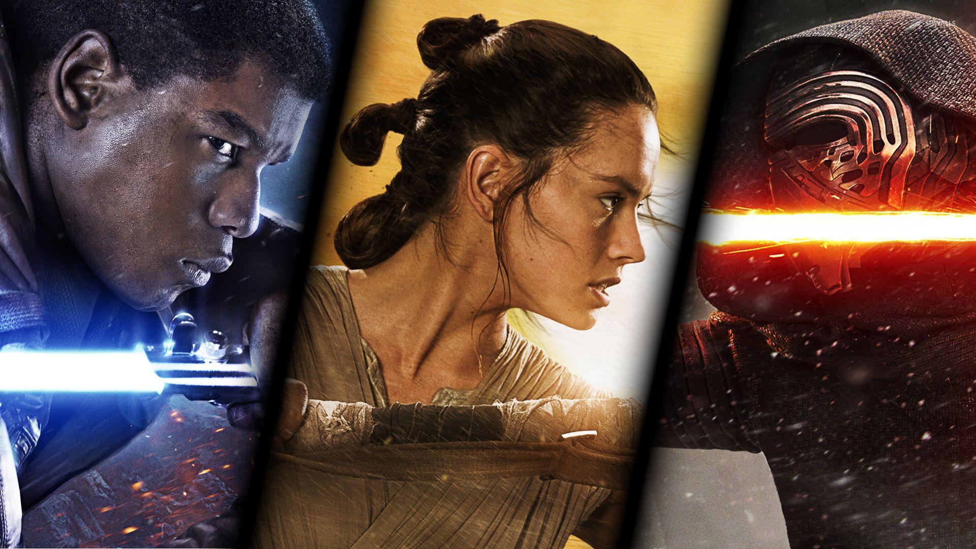 Finn, Rey and Kylo Ren in Star Wars: The Force Awakens wallpaper wallpaper