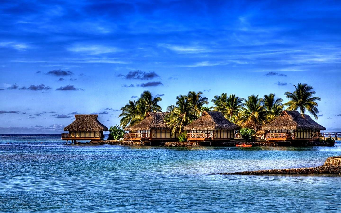 Oceans: Ocean Houses Just Tropical Relax Relaxation Wallpaper