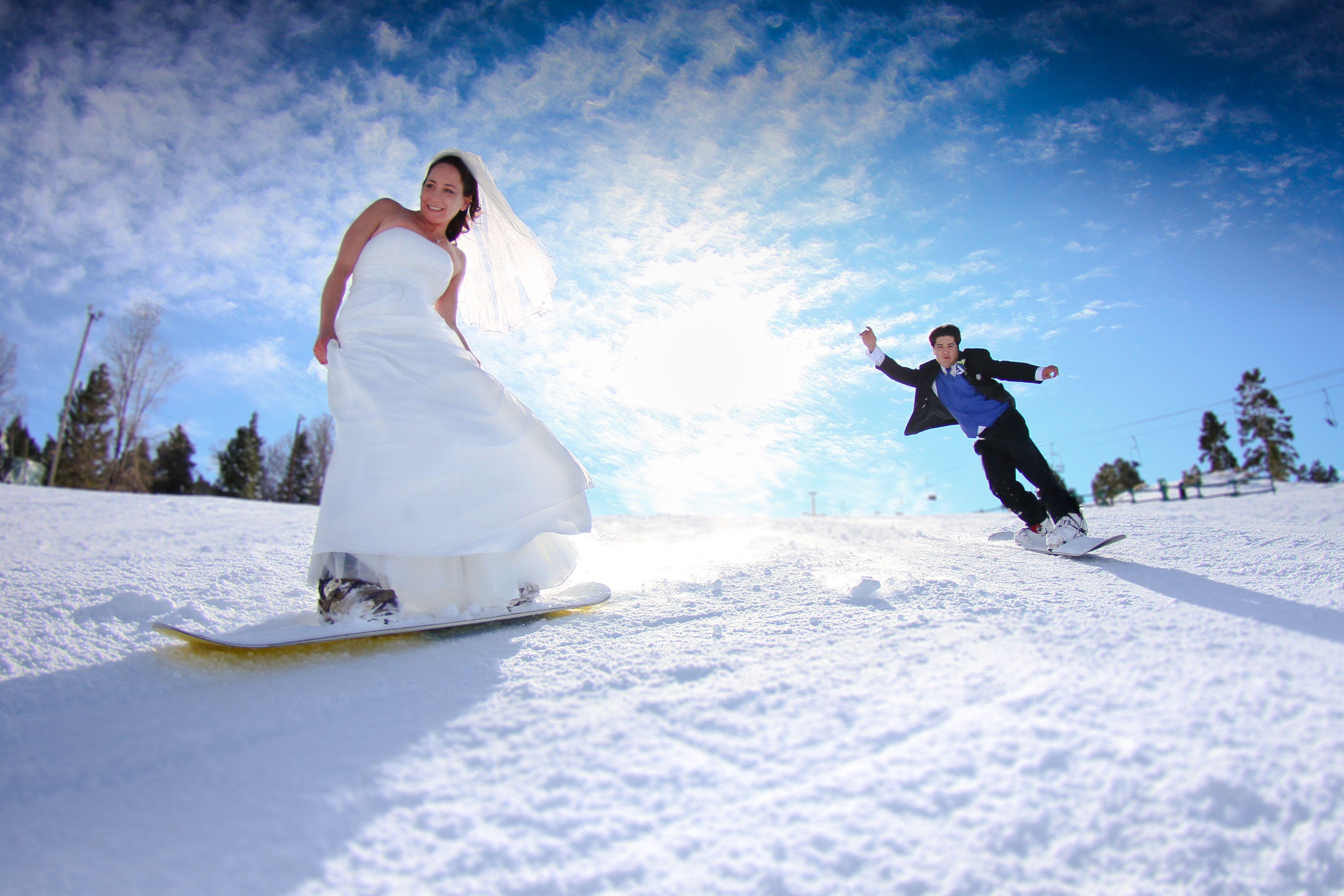 Bride Groom Snowboarding Wallpaper by HD Wallpaper Daily