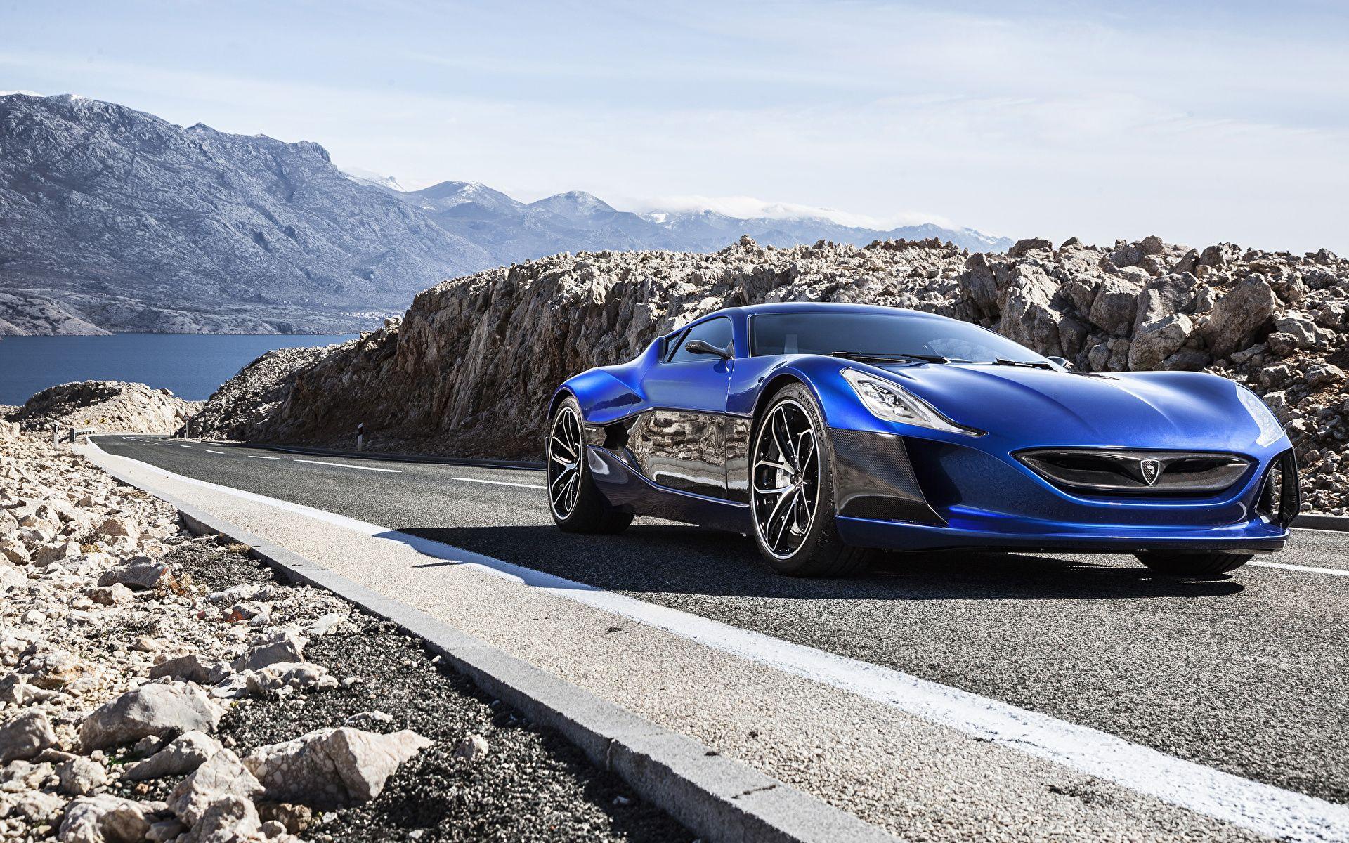 Wallpaper Rimac Concept One Blue Cars 1920x1200