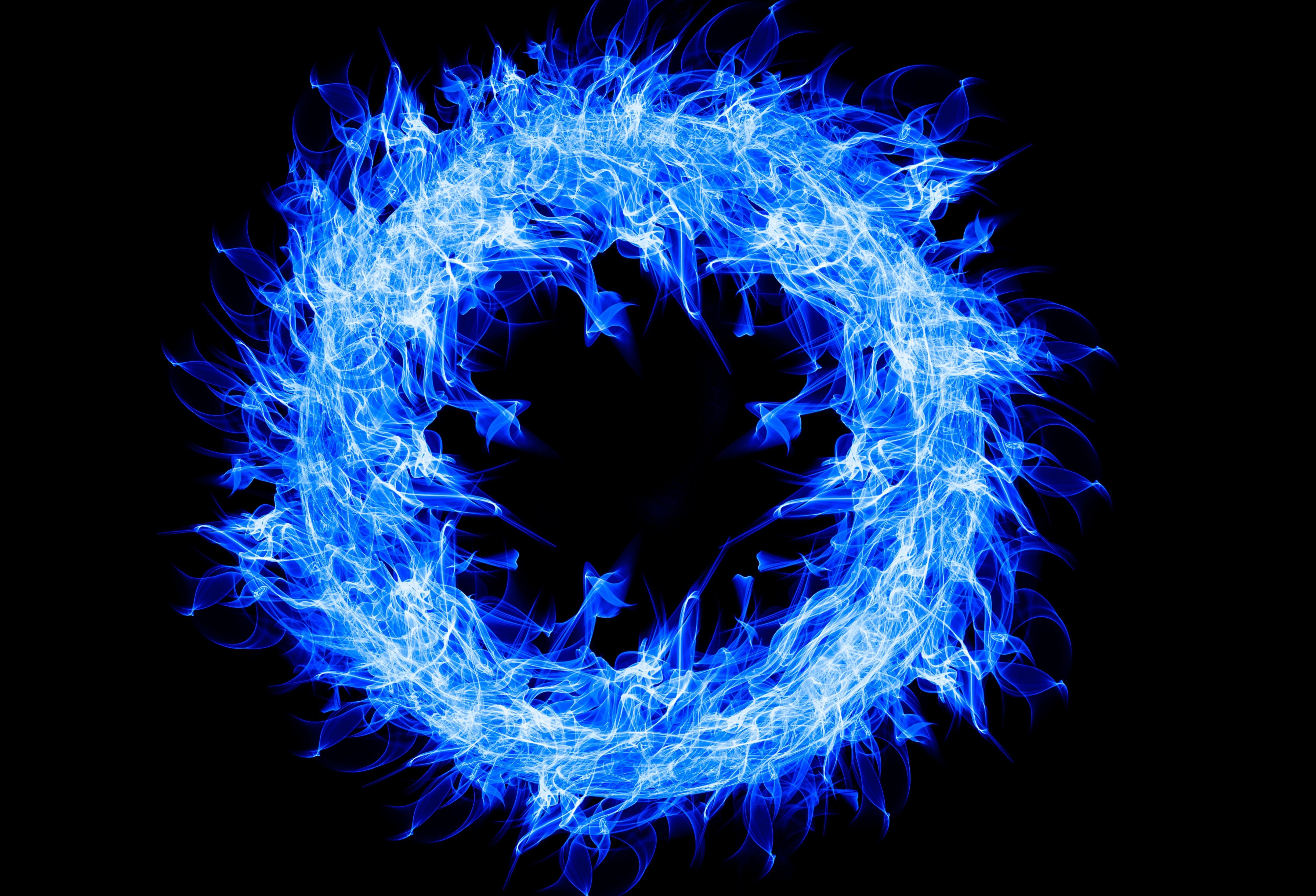 Blue Fire Ring 4k, HD Creative, 4k Wallpaper, Image, Background