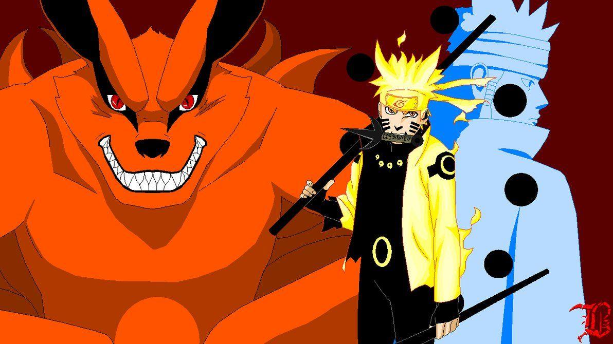 Naruto Six Paths Sage Mode and Kurama