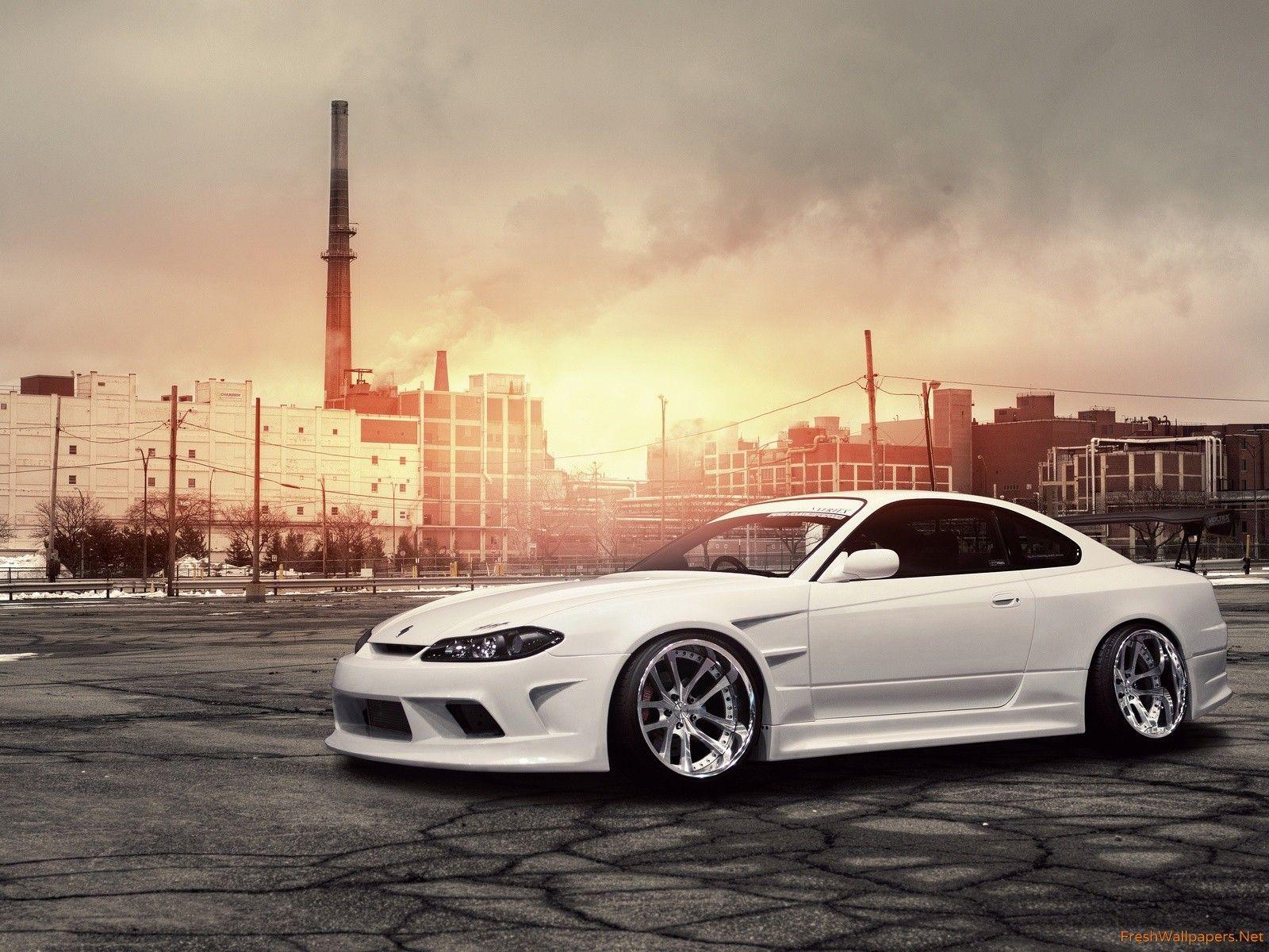 Nissan Silvia S15 white car wallpaper