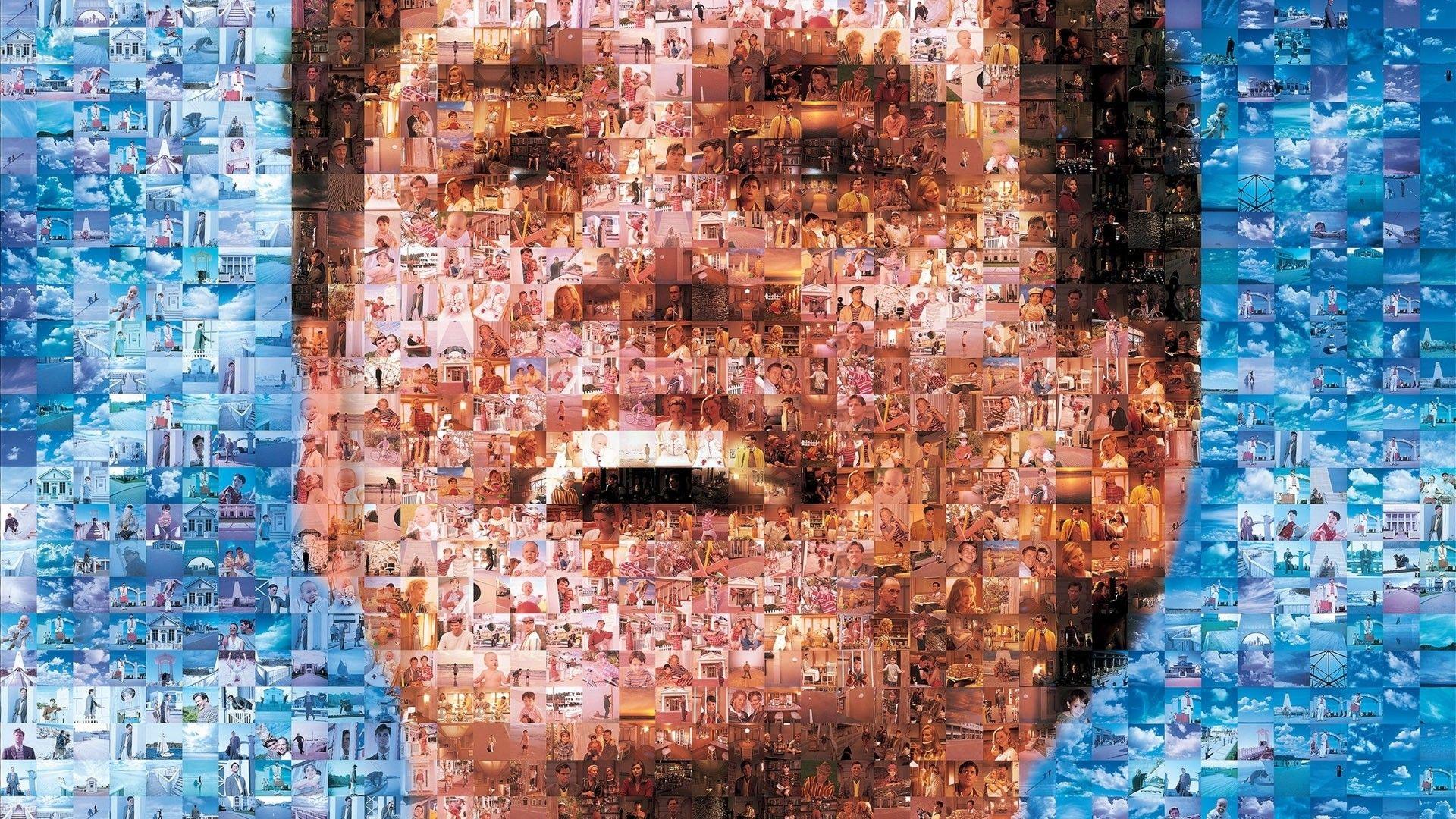 mosaic, screenshots, Jim Carrey, smiling, artwork, faces