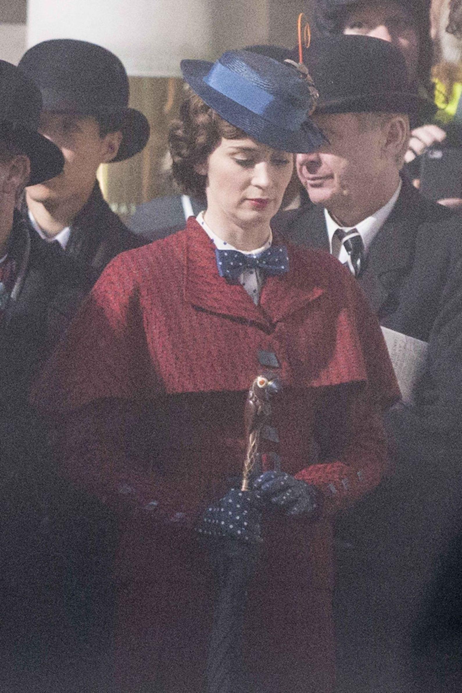 Emily Blunt On The Set Of 'mary Poppins Returns' In London