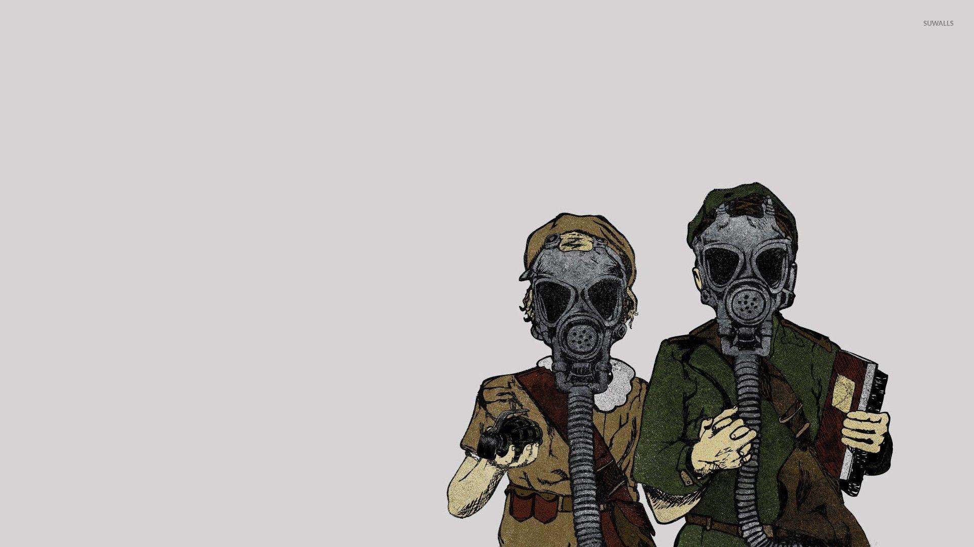 Men with gas masks wallpaper Art wallpaper