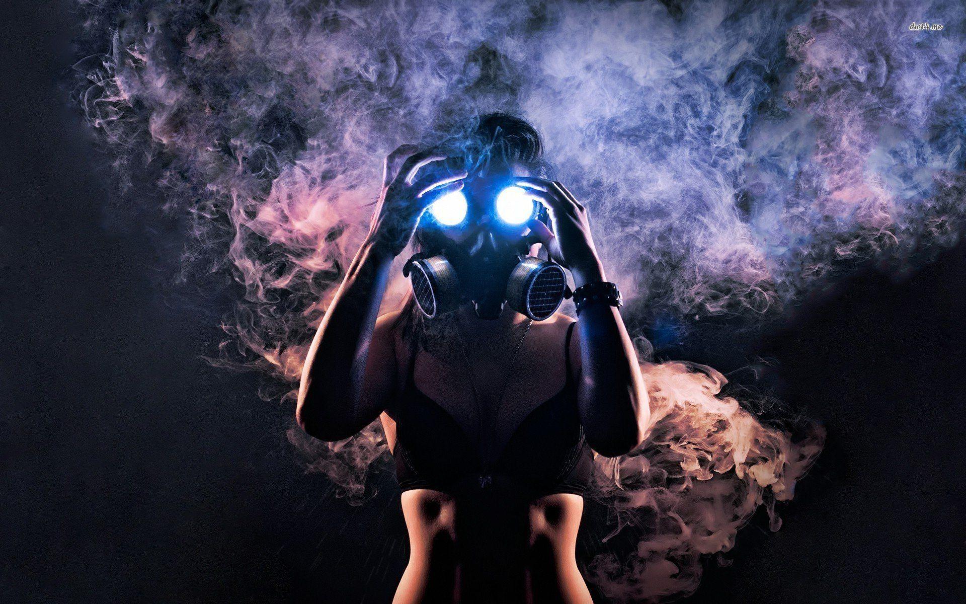 Woman In Gas Mask