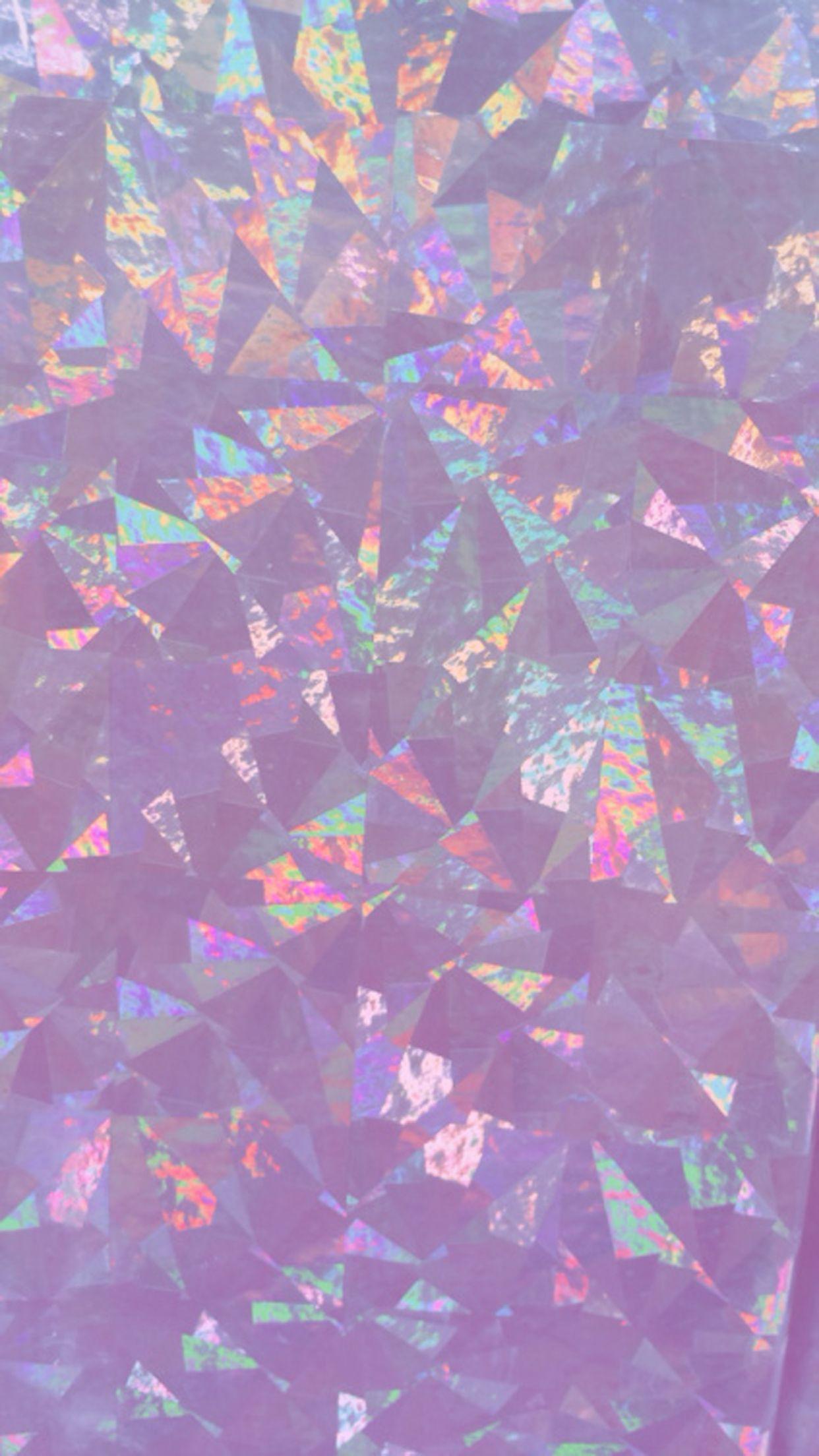 Free: Aesthetic holographic phone wallpaper, iridescent