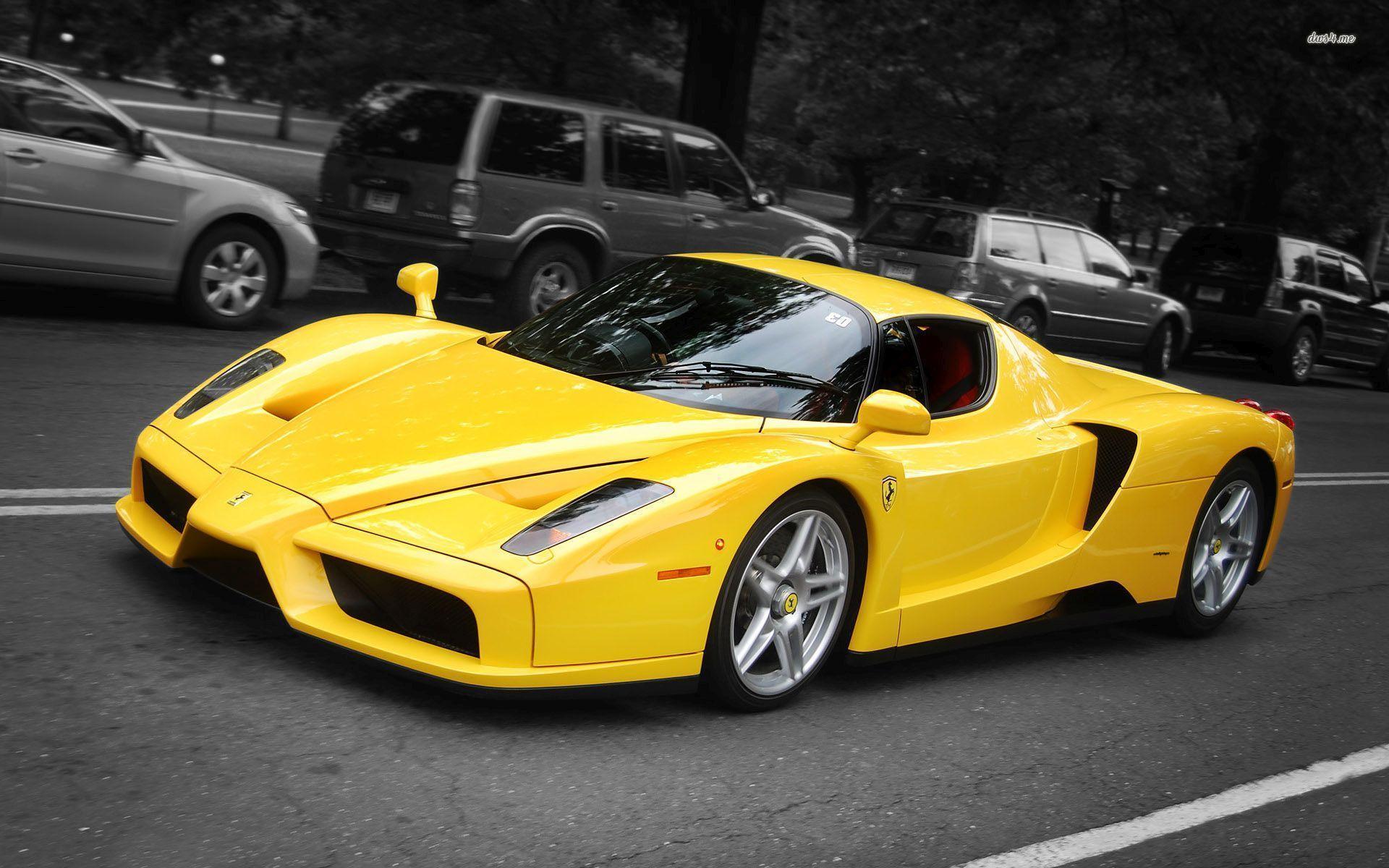 YELLOW FERRARI ENZO HYPERCAR WALLPAPER