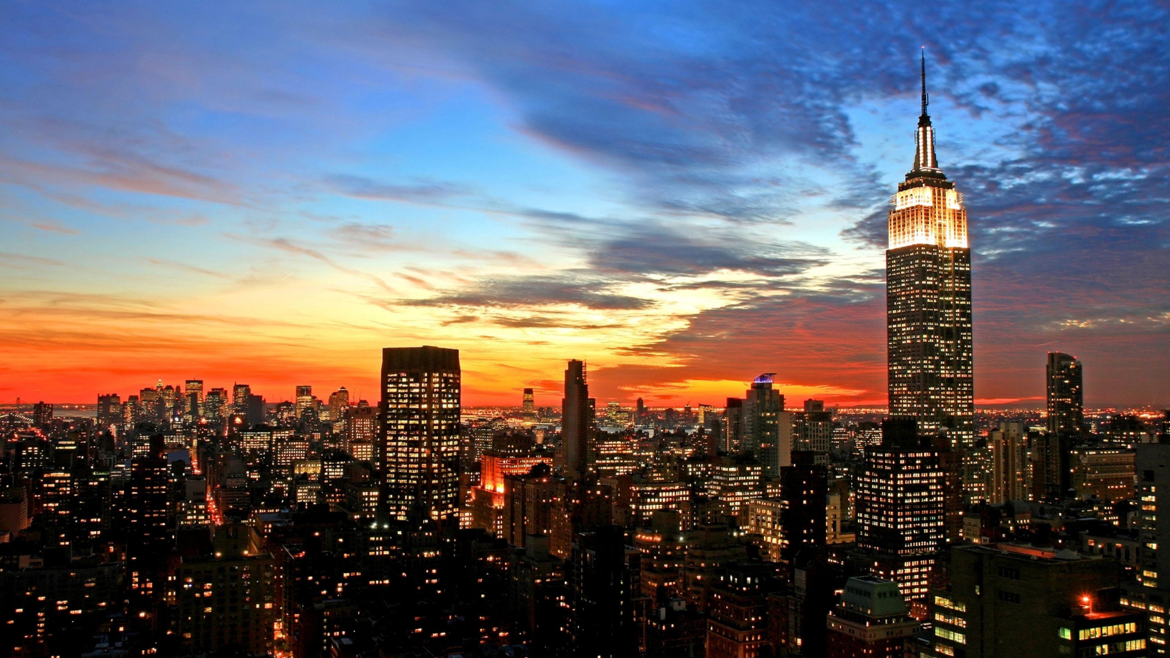 Download Wallpaper 3840x2160 New york, Empire state building