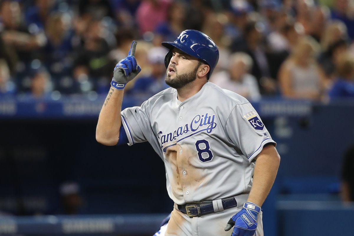 Download Mike Moustakas Eyes On The Ball Wallpaper