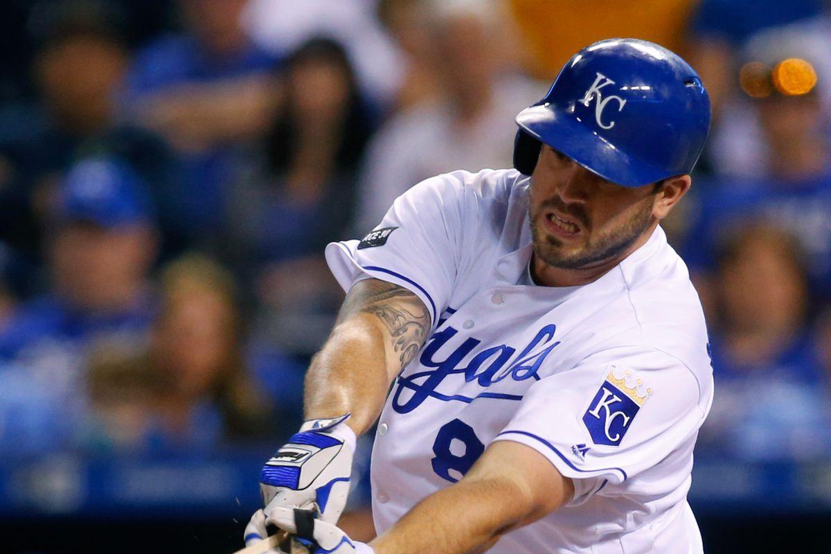 Download Mike Moustakas Eyes On The Ball Wallpaper