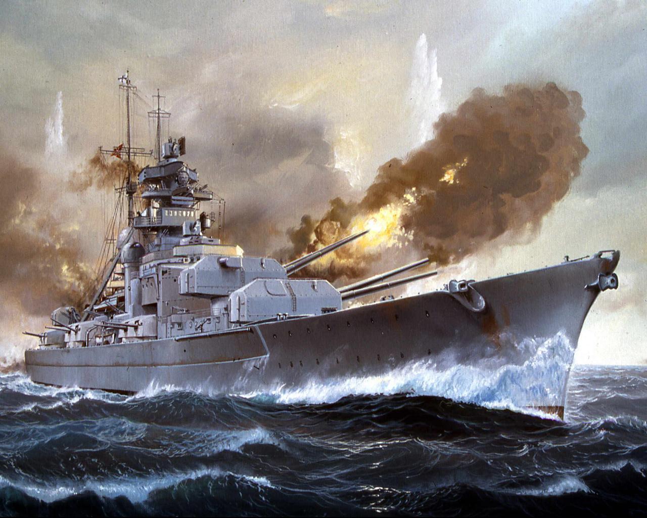 KMS Bismarck Ships Painting Art Army