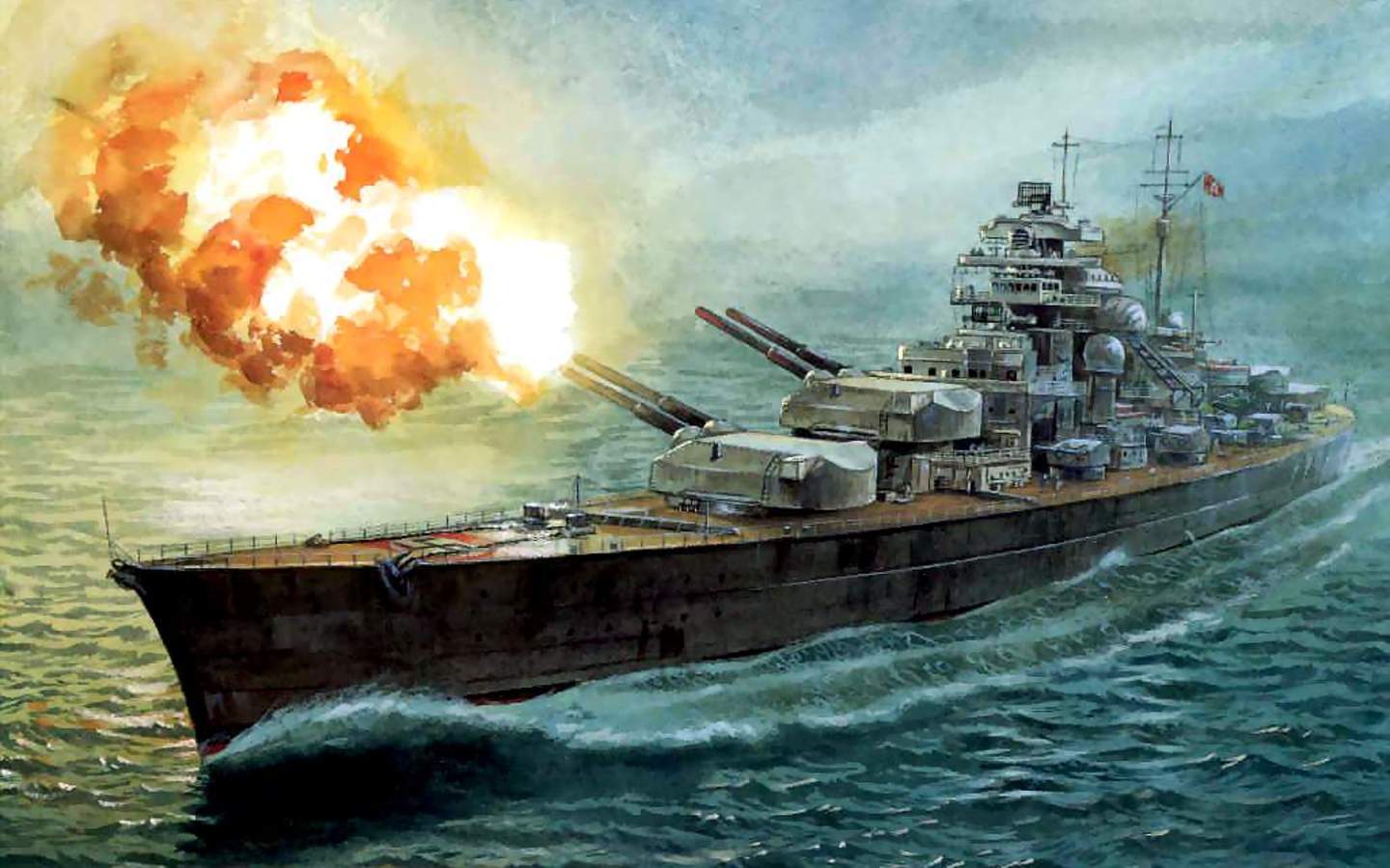 German battleship Bismarck HD Wallpaper