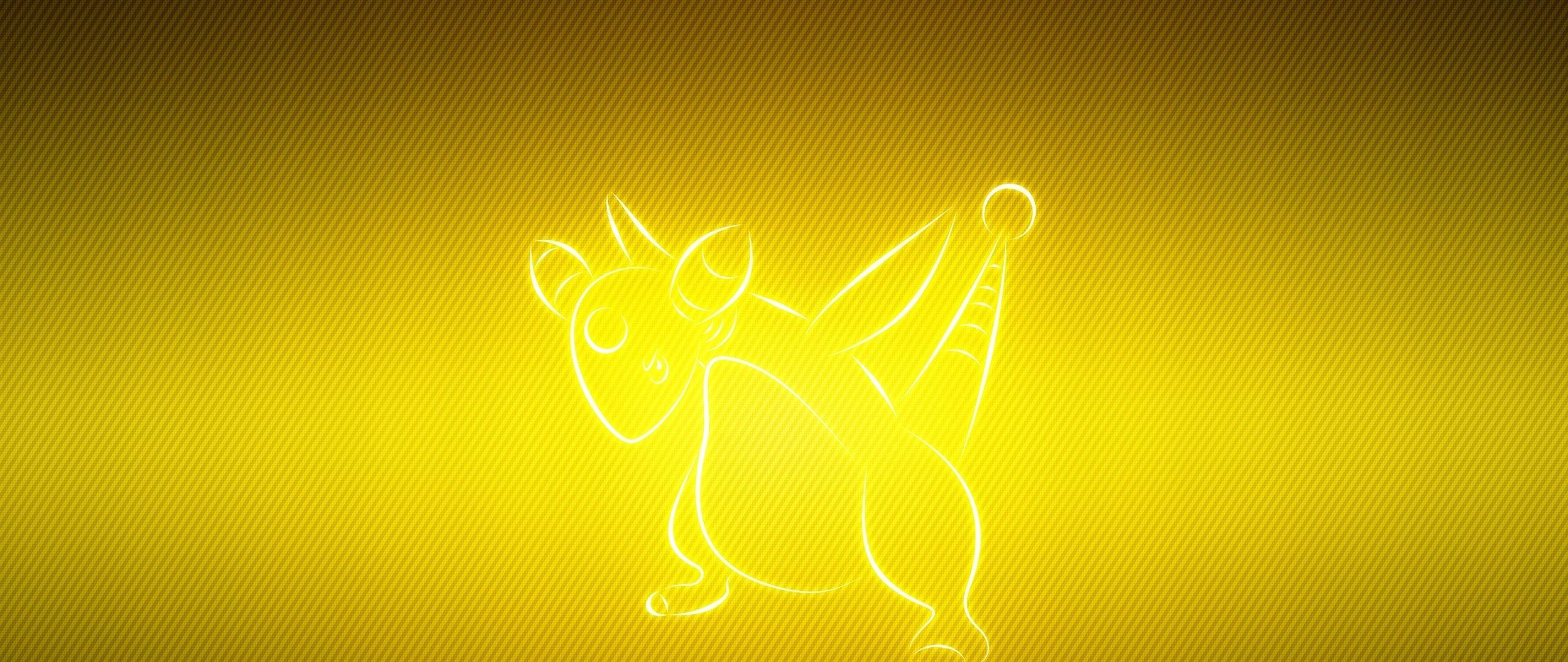Download Wallpaper 2560x1080 Ampharos, Pokemon, Animal, Yellow