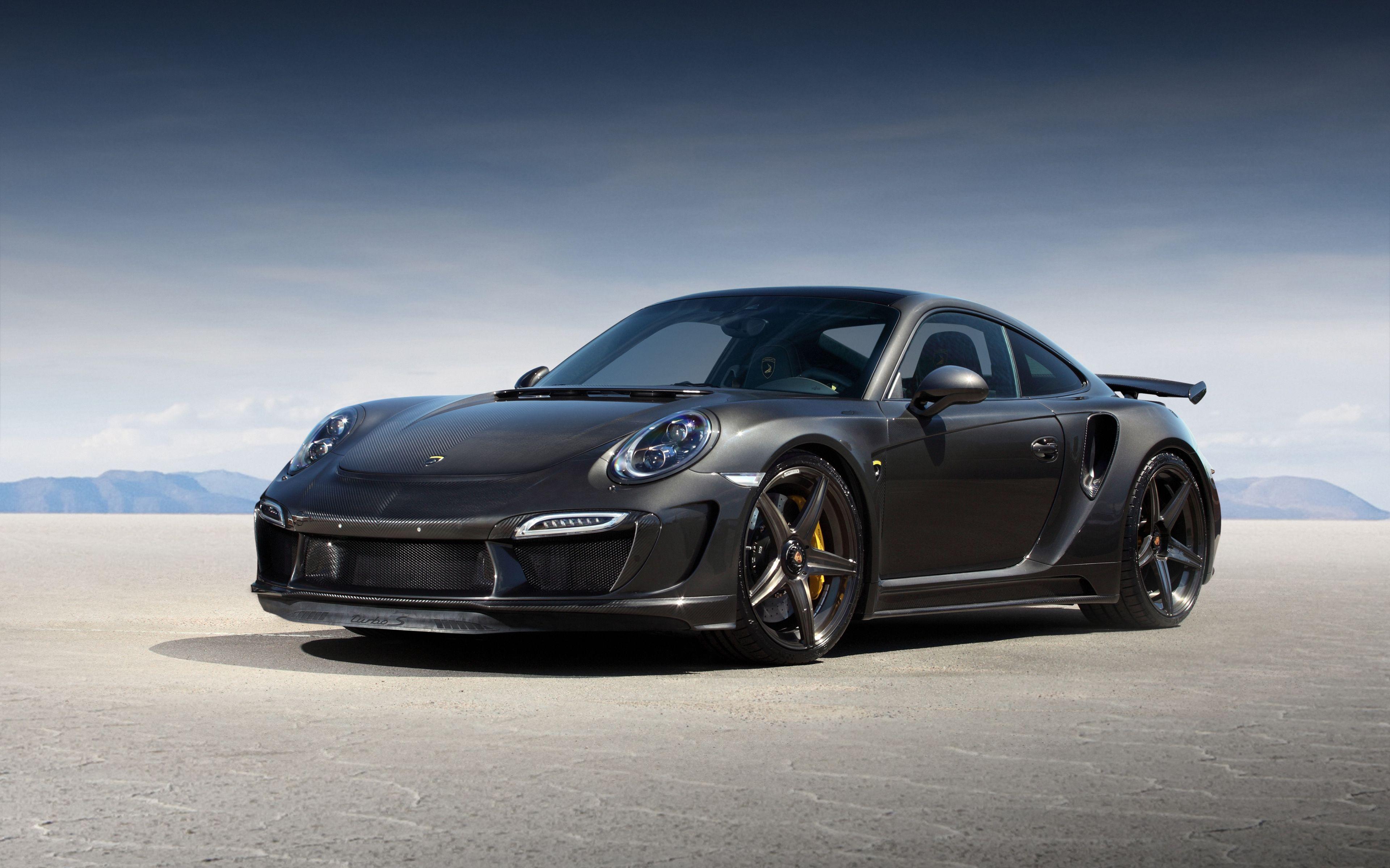 HD Background Porsche 911 Turbo GT3 Black Wallpaper