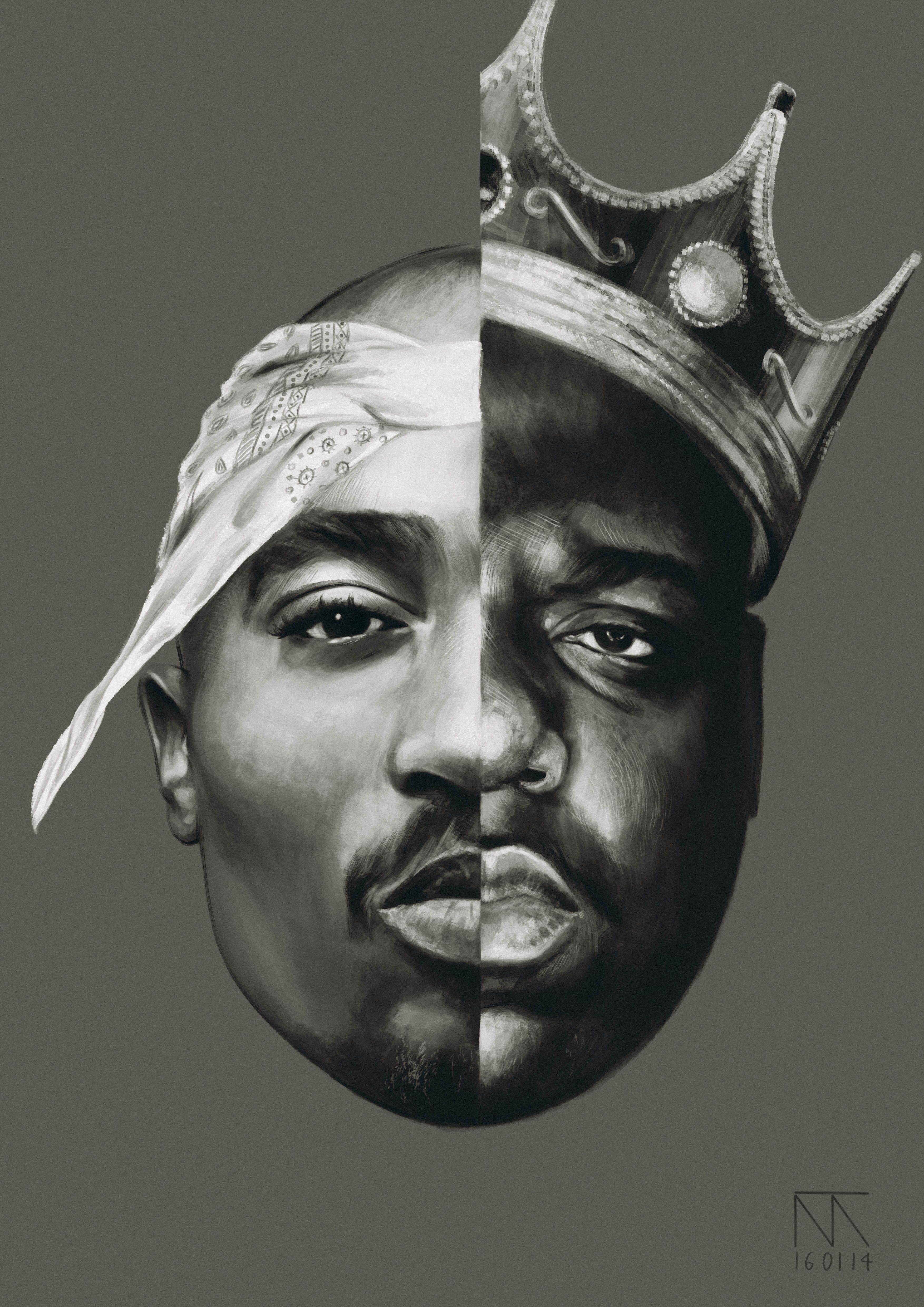 Cool Notorious B.I.G and Tupac Shakur Art. Stuff