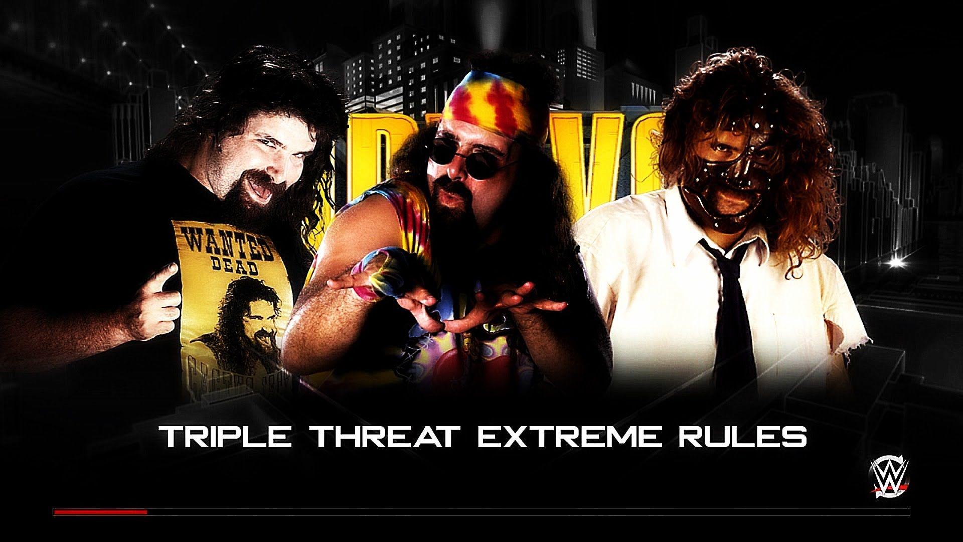 Triple Threat Extreme Rules Match, Dude Love vs Mankind vs Cactus