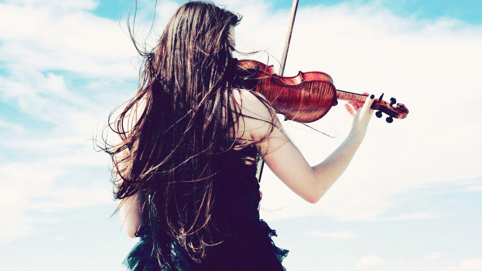 violin music girl HD wallpaper